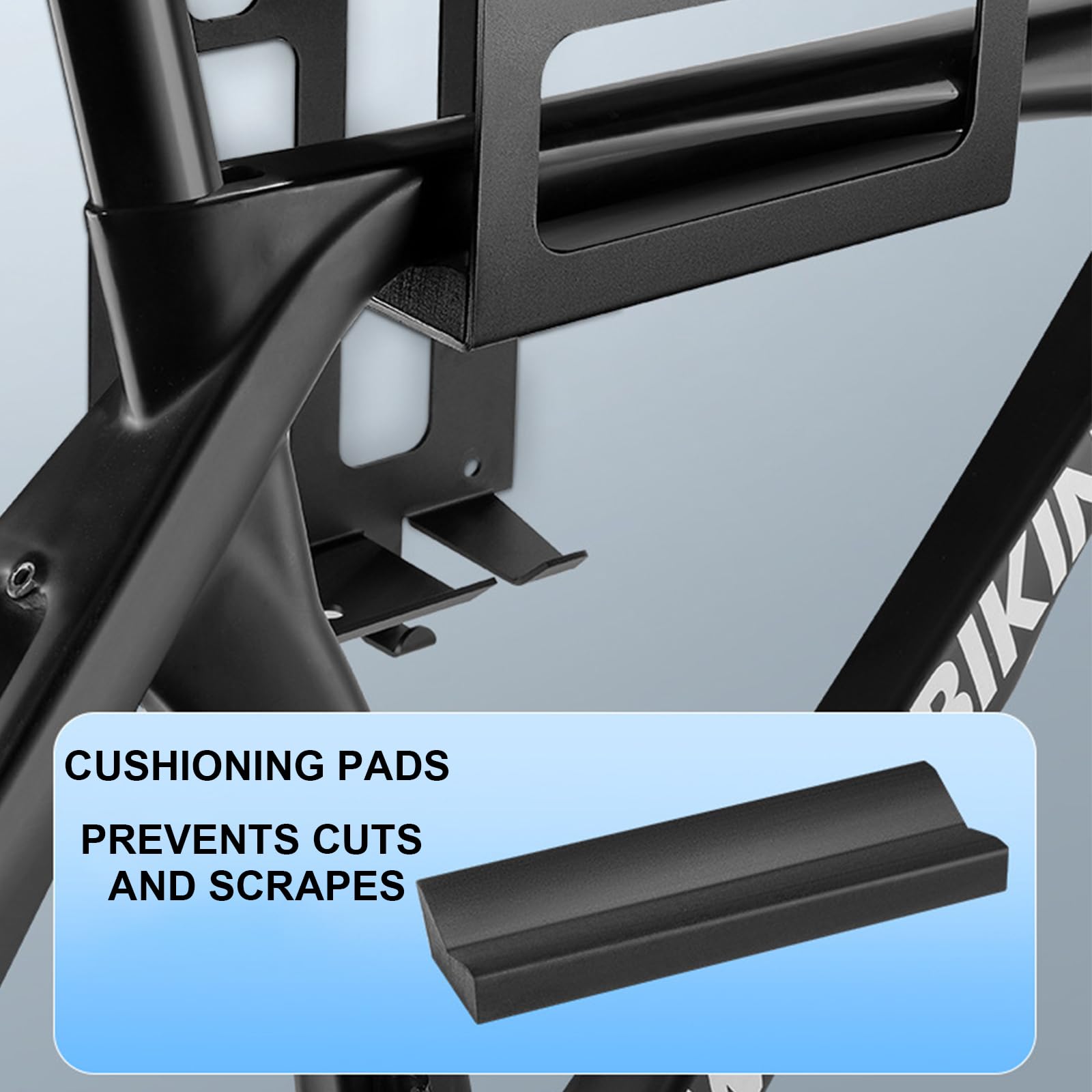 MLWSKERTY Horizontal Indoor Bike Rack - Wall Mounted Bicycle Storage with Shelf & Hooks - Space Saving Garage/Home Organization - Perfect for Apartments, Basements & Small Spaces
