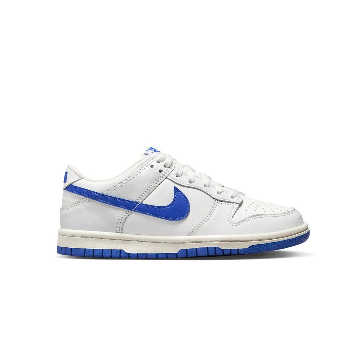 Nike Kids Dunk Low Sneakers - White & Royal Blue Basketball Shoes for Boys & Girls | Perfect for School, Sports & Casual Wear