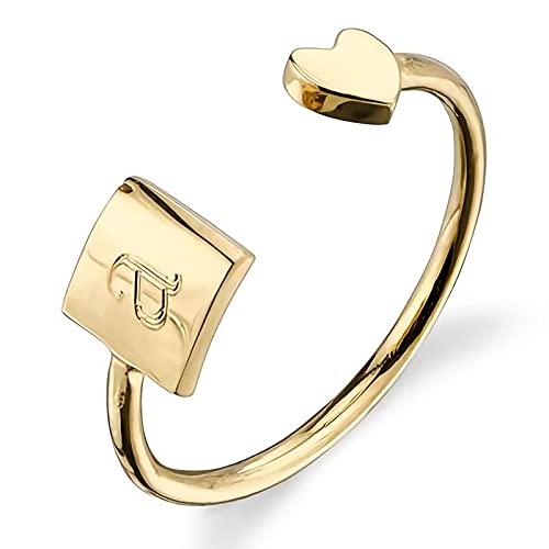 Personalized Name Ring - Custom Letter Ring in 10K, 14K, 18K Gold with Moissanite | Mother Daughter Jewelry Gift for Women & Girls | Perfect for Anniversaries, Birthdays & Special Occasions