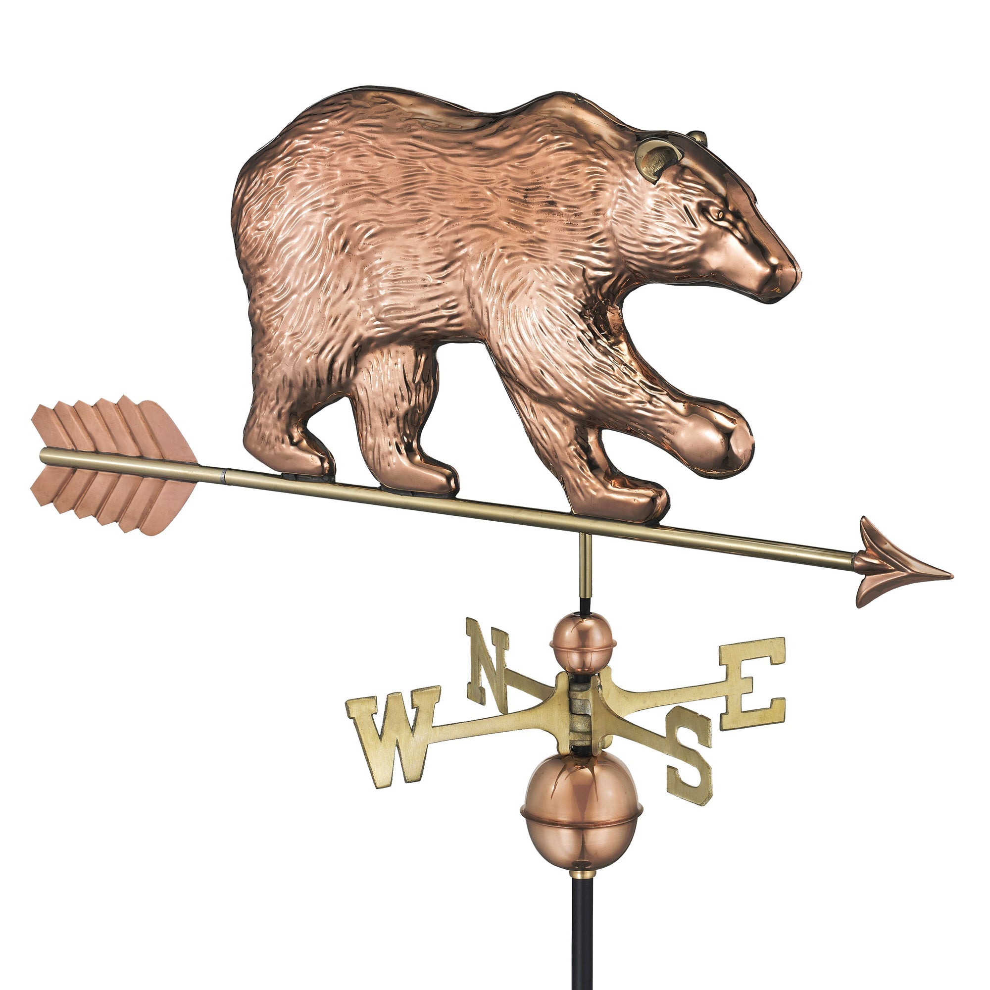 Bear Weathervane with Arrow - Handcrafted Copper Outdoor Wind Direction Indicator for Garden, Farmhouse & Roof Decor - Perfect for Rustic Home, Barn & Countryside Style