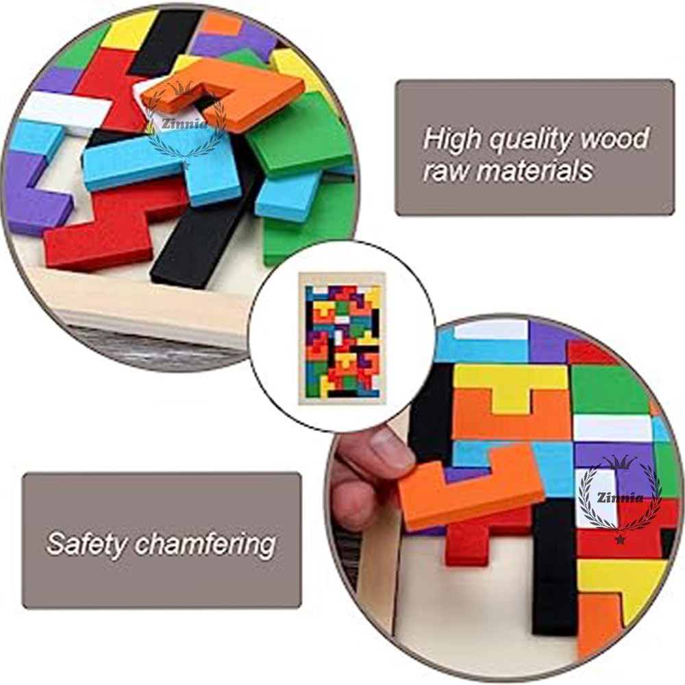ZINNIA Wooden Puzzle Game for Kids Ages 3+ | Russian Montessori Brain Teaser | Educational Learning Toy for Boys & Girls | Perfect for Preschool Learning & Family Game Night
