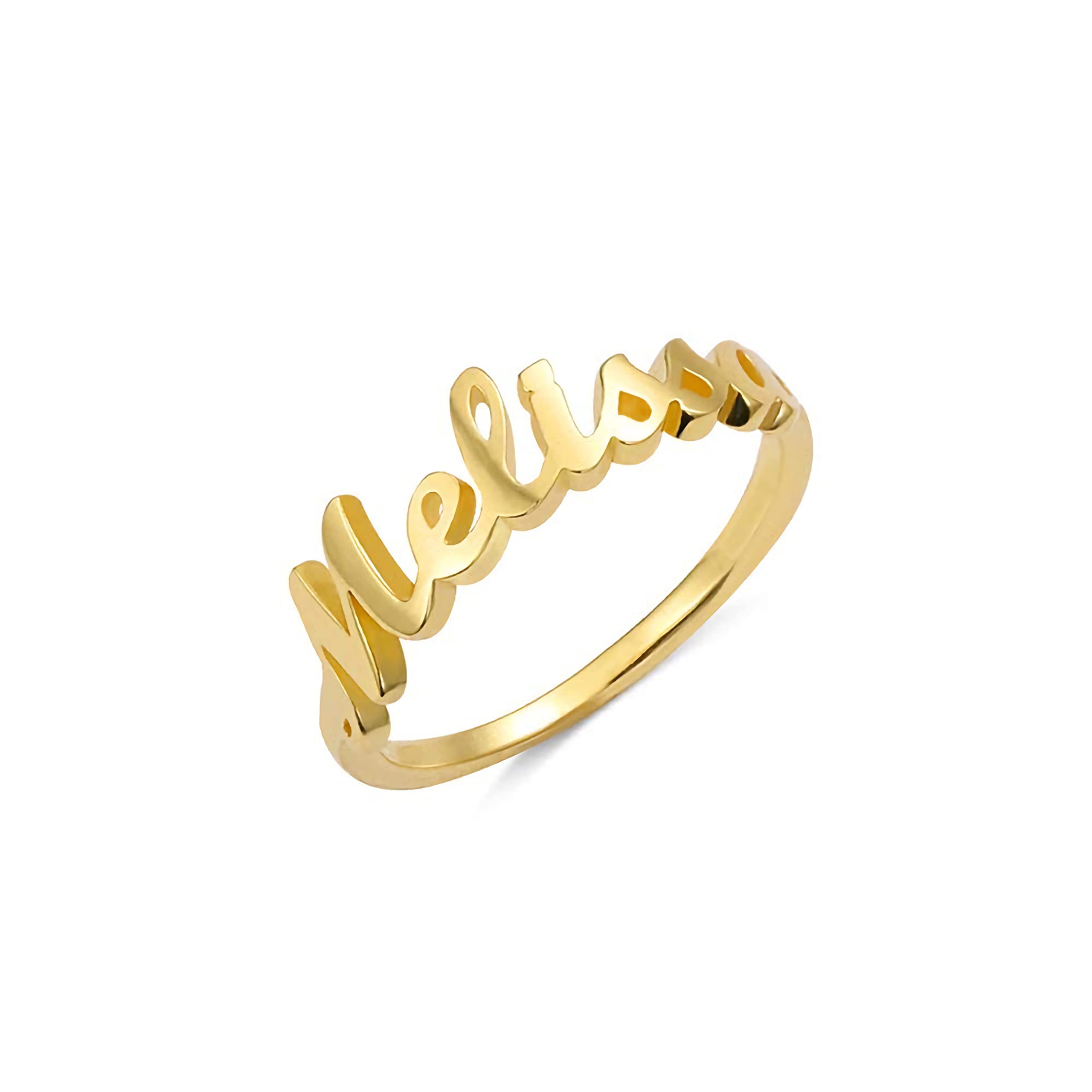 Personalized Name Rings for Women - Sterling Silver Custom Initial Rings - Engraved Mother's Jewelry - Unique Christmas Gift for Her - Perfect for Birthdays, Anniversaries & Special Occasions