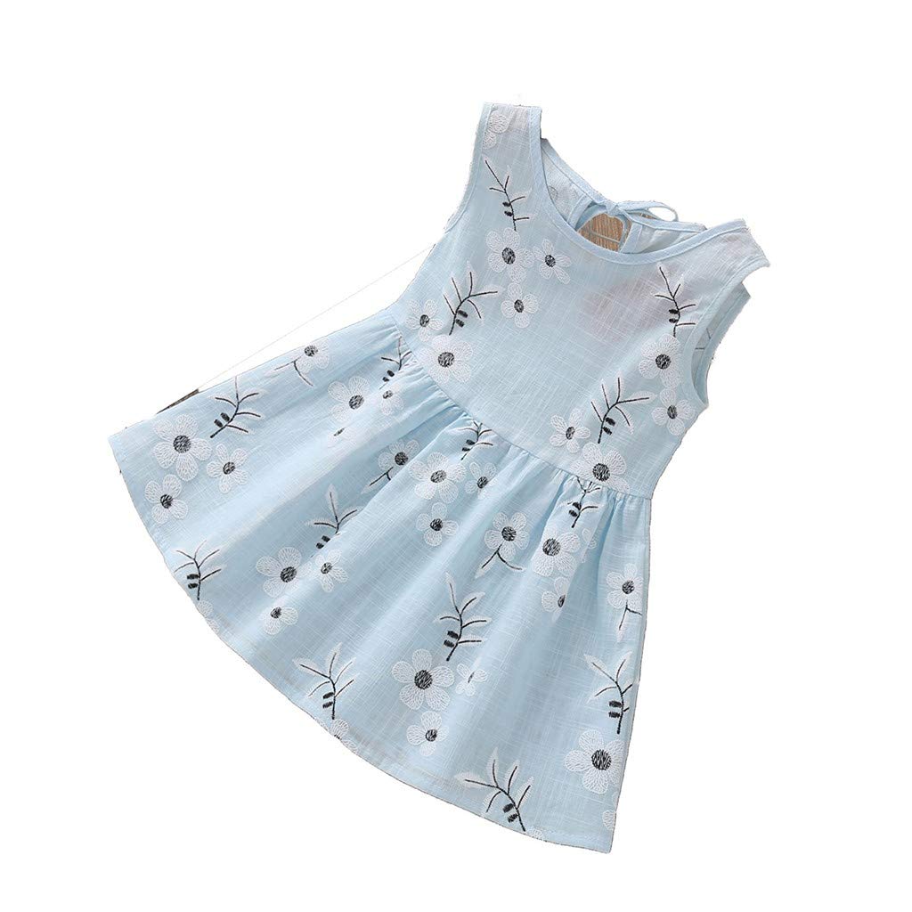 Princess Dresses for Girls - Sleeveless Baby Dress with Floral Print | Summer Outfits for Toddlers & Kids | Perfect for Birthday Parties, Photo Shoots & Special Occasions