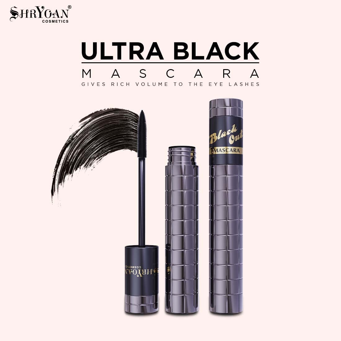 Shryoan Black Out Mascara - Smudge Proof, Waterproof & Long Lasting Volumizing Mascara for Dramatic Lashes | Intense Black Formula (10g) | Perfect for Everyday Wear, Date Night & Special Occasions