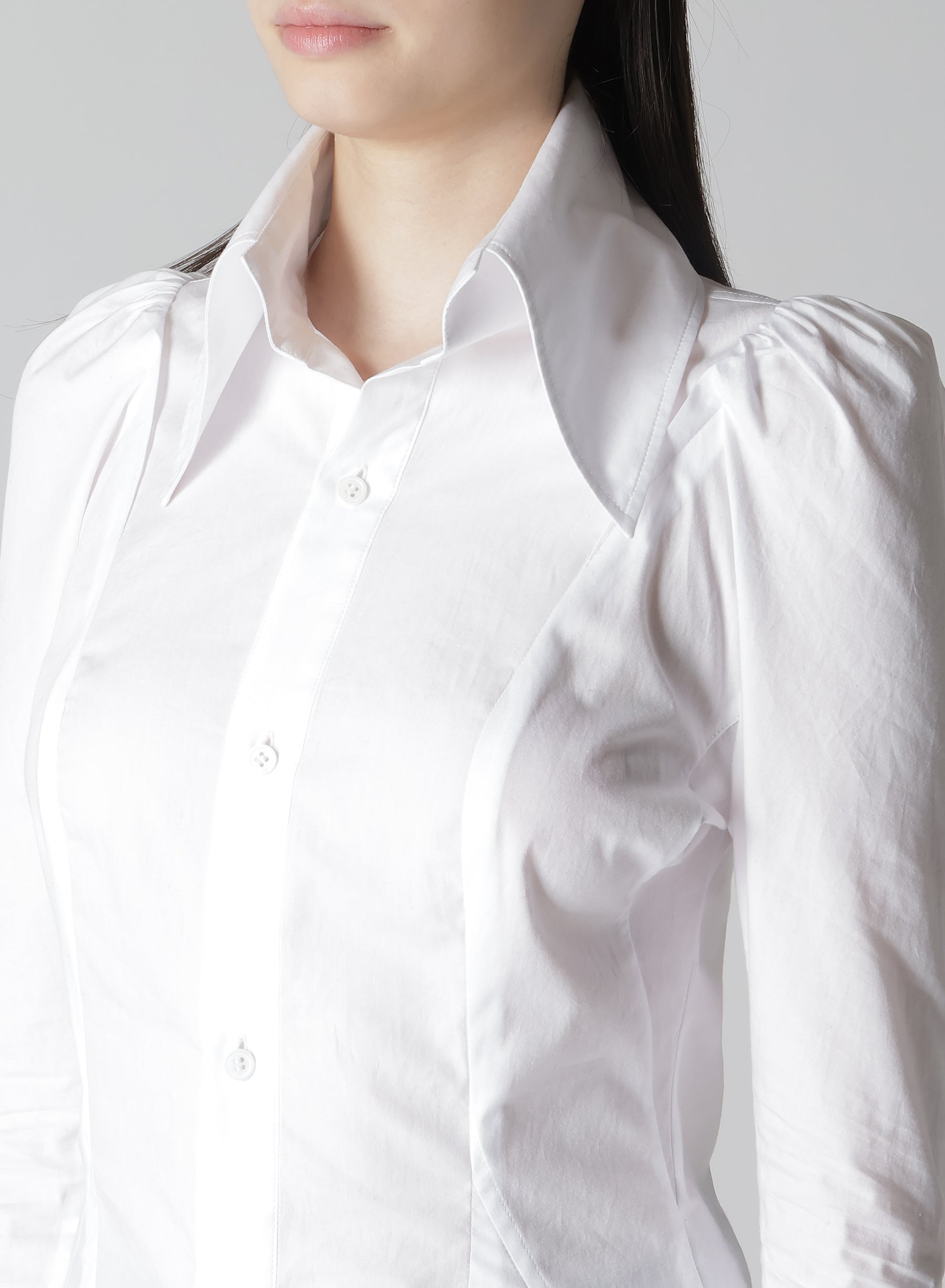 COTTON BROAD PUFF SLEEVE SLIM FIT BLOUSE for Women - Elegant Office Wear & Casual Outfit
