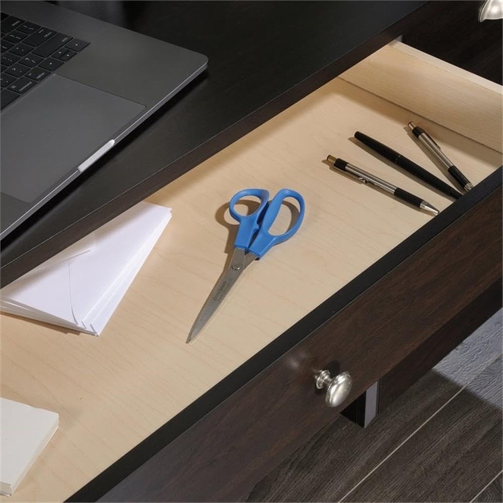 Pemberly Row Transitional 3-Drawer Wood Computer Desk in Mahogany - Home Office Desk with Storage for Small Spaces, Study & Work from Home