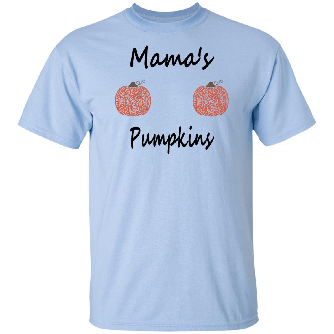 WineyBitches.Co Mama's Pumpkins Halloween T-Shirt - Soft 100% Cotton Women's Tee for Halloween Parties, Costume Contests & Fall Festivals