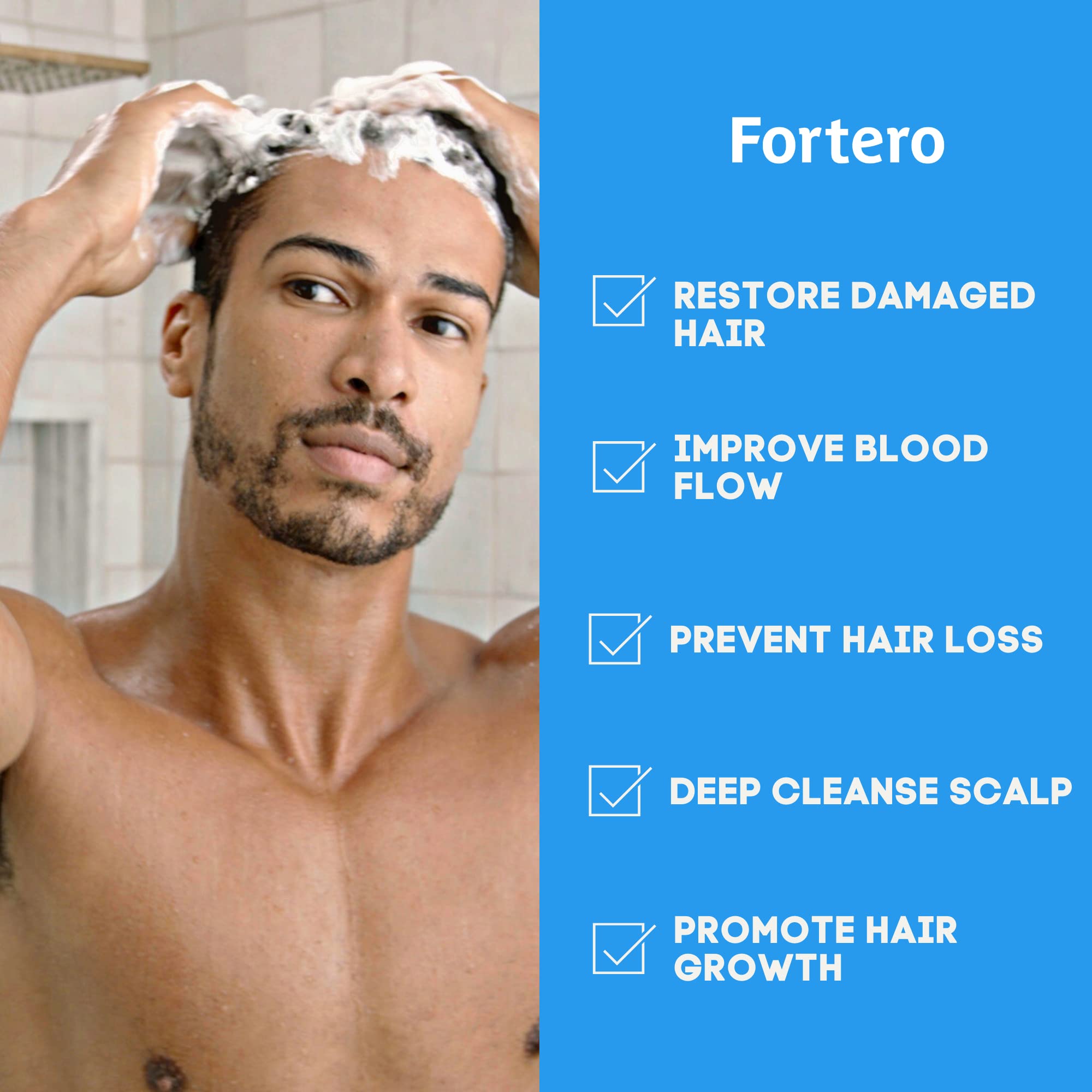 Fortero Hair Growth Conditioner - Thickening & Moisturizing Treatment for Thinning Hair - Sulfate Free & Keratin Enriched (3 Pack) - Perfect for Daily Use & Damaged Hair Repair