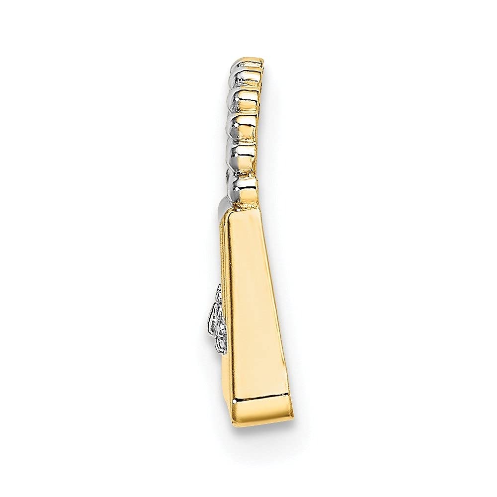 14K Yellow Gold & Rhodium Plated Purse Slide Pendant - Elegant Handbag Charm for Women | Perfect for Everyday Wear, Gift Giving & Special Occasions