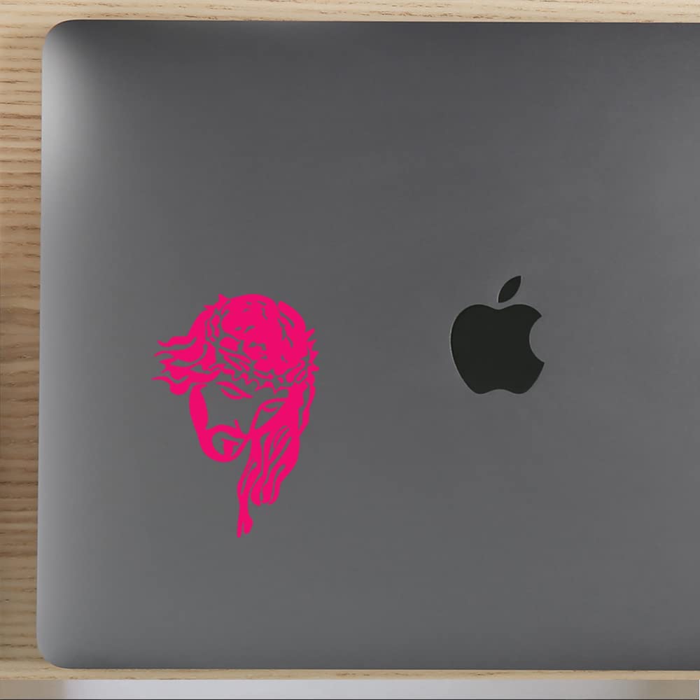 Premium Waterproof Christian Jesus Religious Vinyl Decal Stickers (Pink, Set of 2) - Perfect for Laptop, Phone, Helmet, Car Window, Bumper, Mug, Cup, Door & Wall Decor - Ideal for Home, Office & Church Decorations