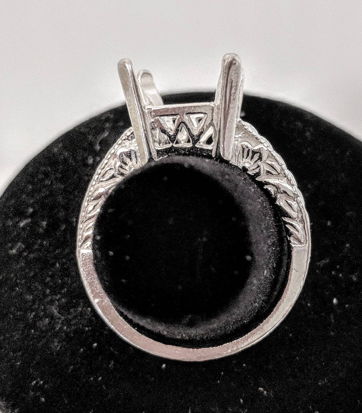 Sterling Silver or 14kt Gold 7x5mm Emerald Cut Engraved Blank Ring Size 7 - Perfect for Wedding Bands, Anniversary Gifts & Custom Jewelry Making