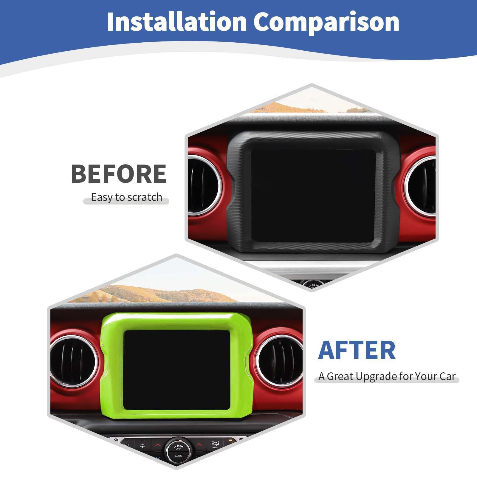 Jeep Wrangler JL JLU Gladiator JT Center Console Radio Display Panel Trim Cover (2018-2023) - 8.4