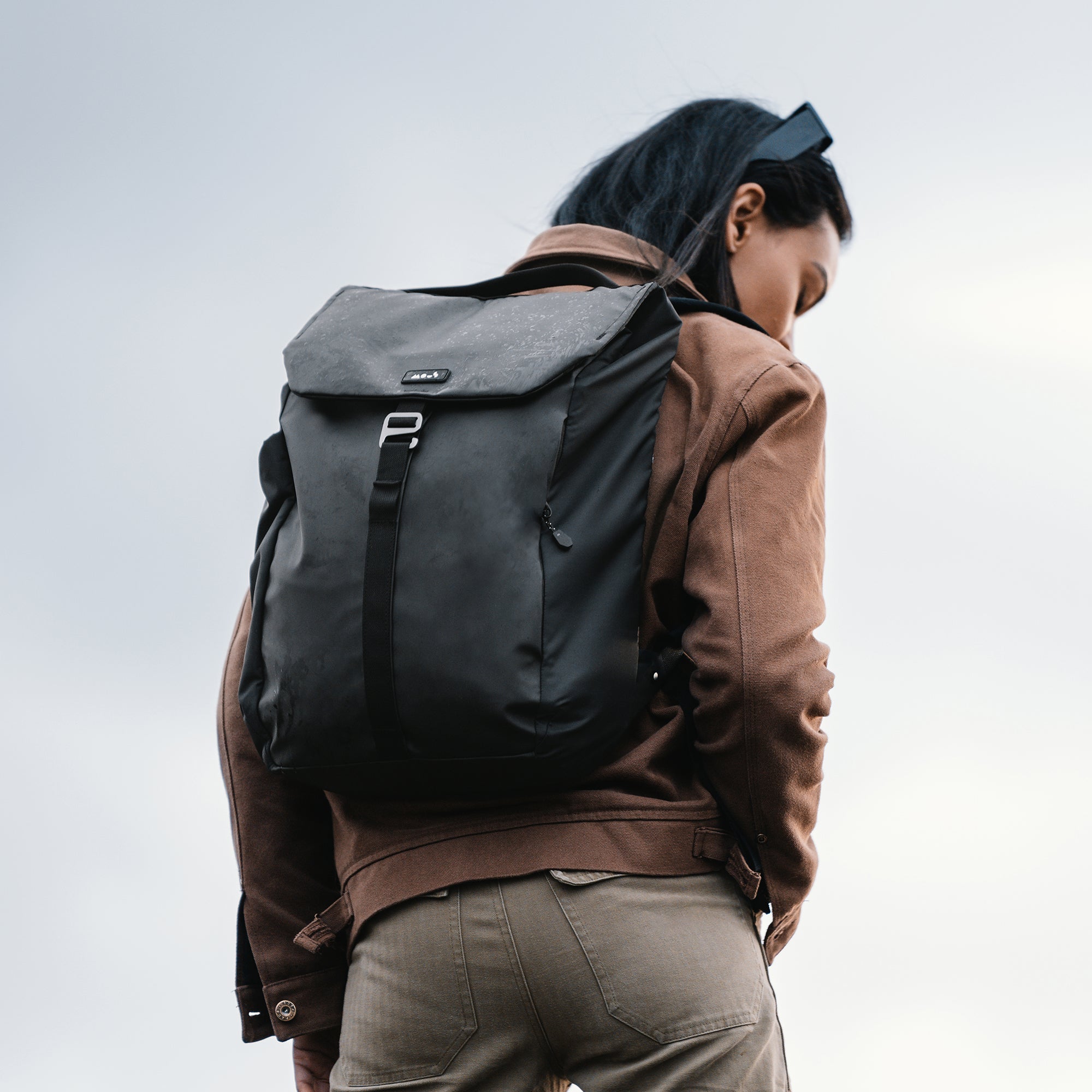 Waterproof Flap Backpack for Travel & School - Stylish Midnight Black Design - Perfect for Hiking, Commuting & Daily Use