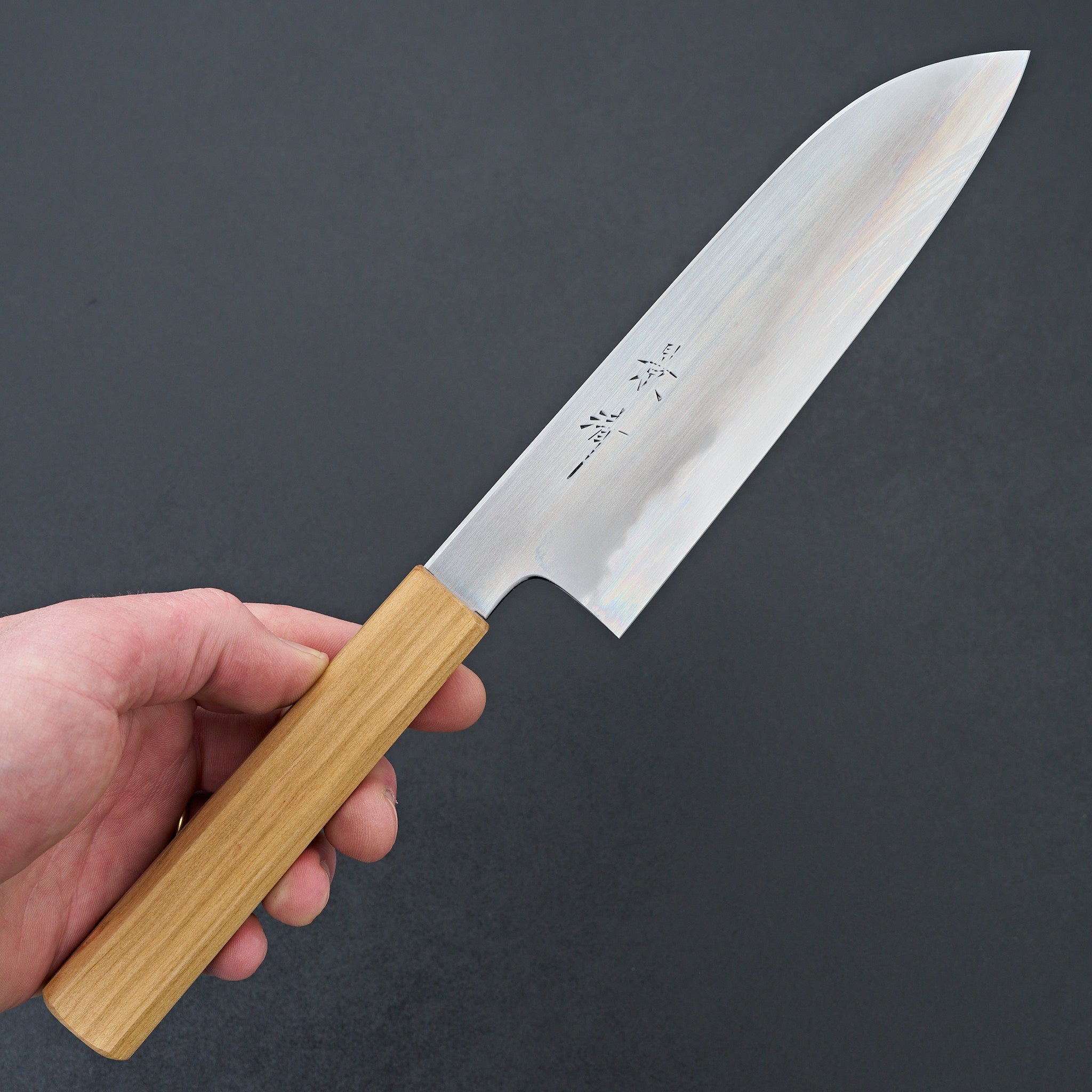 Premium Kagekiyo Gokujyo White 2 Santoku Knife 180mm - Japanese Cherry Wood Handle - Professional Chef's Knife for Slicing, Dicing & Chopping Vegetables, Fruits & Meat