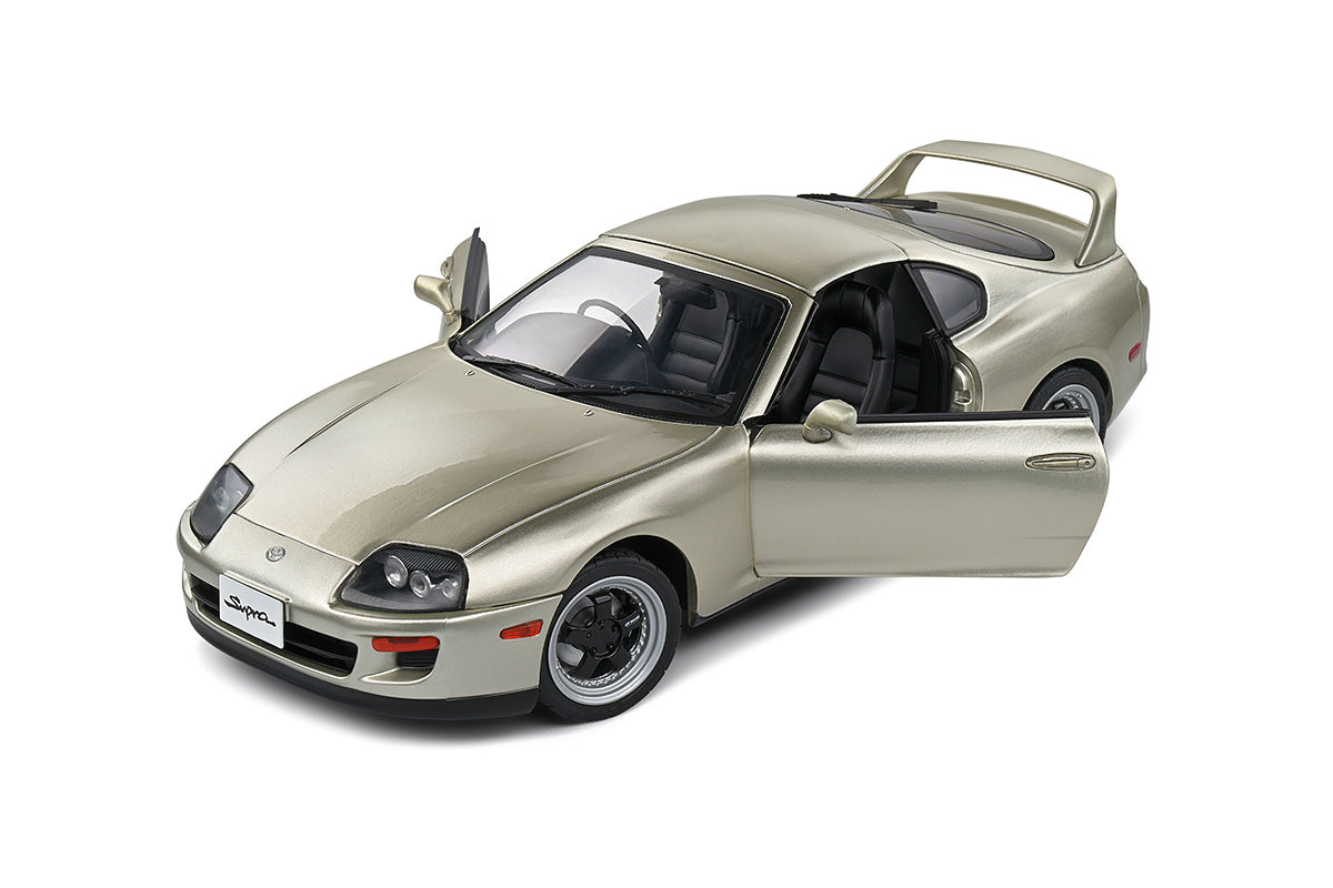 1:18 Scale Toyota Supra MK4 (JZA80) 1998 Targa Diecast Model Car - Custom Quicksilver Finish - Collectible Toy for Display, Gifts & Car Enthusiasts