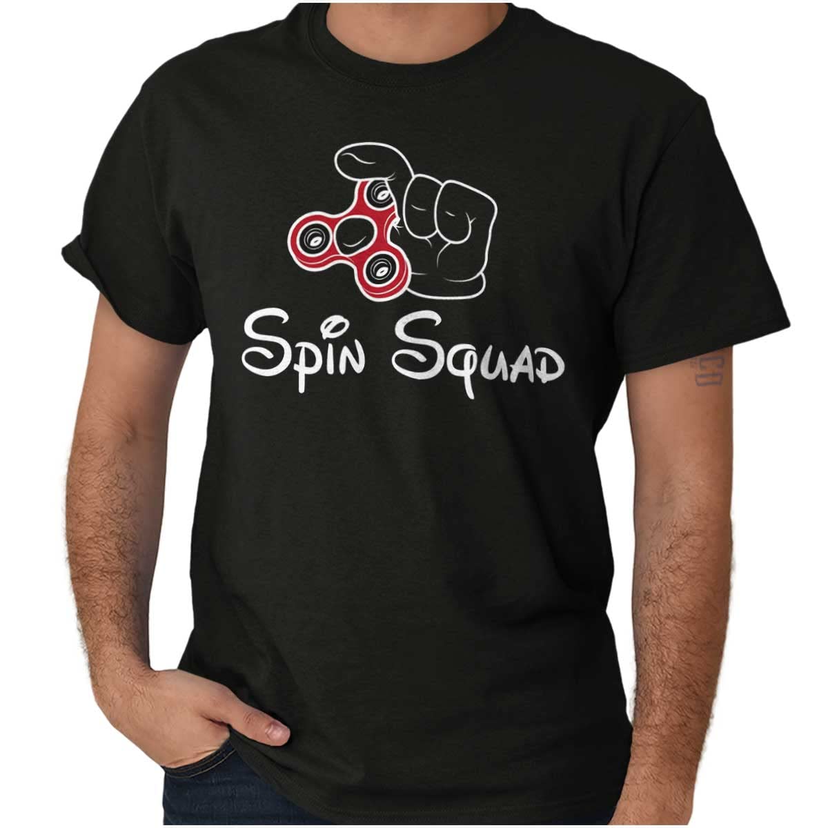 Spin Squad Hand Toy Fidget Spinner Graphic T-Shirt for Men & Women - Perfect for Stress Relief, Office, School & Gifts