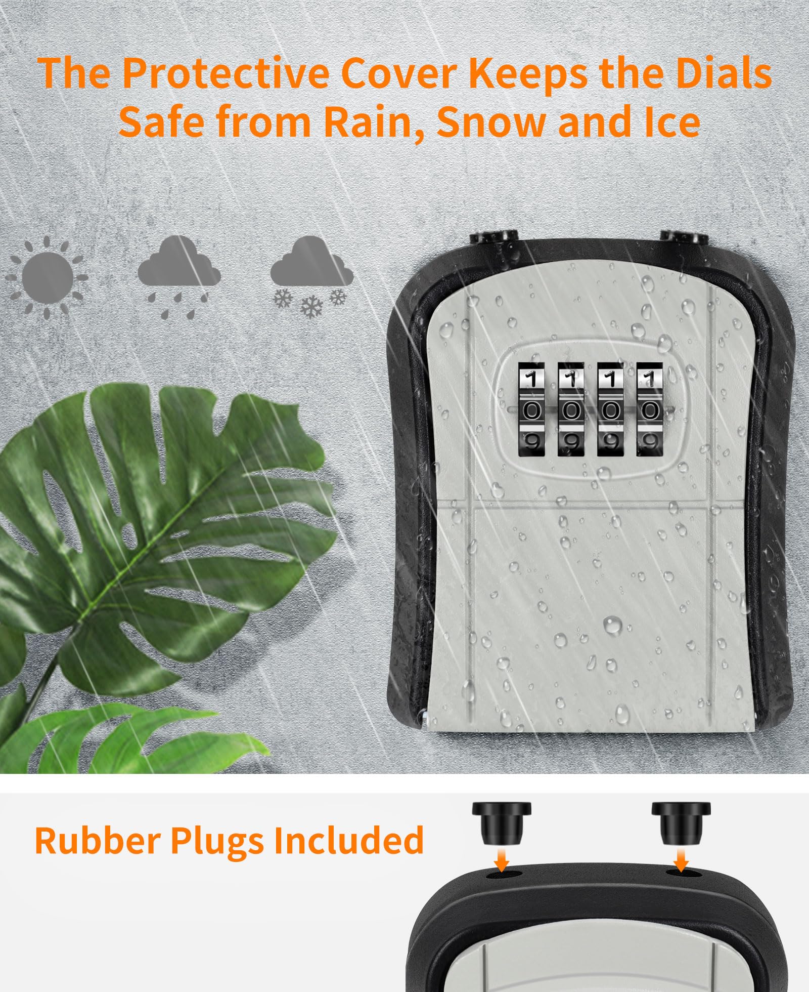Portable Key Lock Box with Combination Code - Heavy Duty Key Holder Safe for Indoor, Outdoor, Garage, Garden, Store - Secure Key Storage Solution for Home, Vacation Rental & Real Estate Agents (Grey)