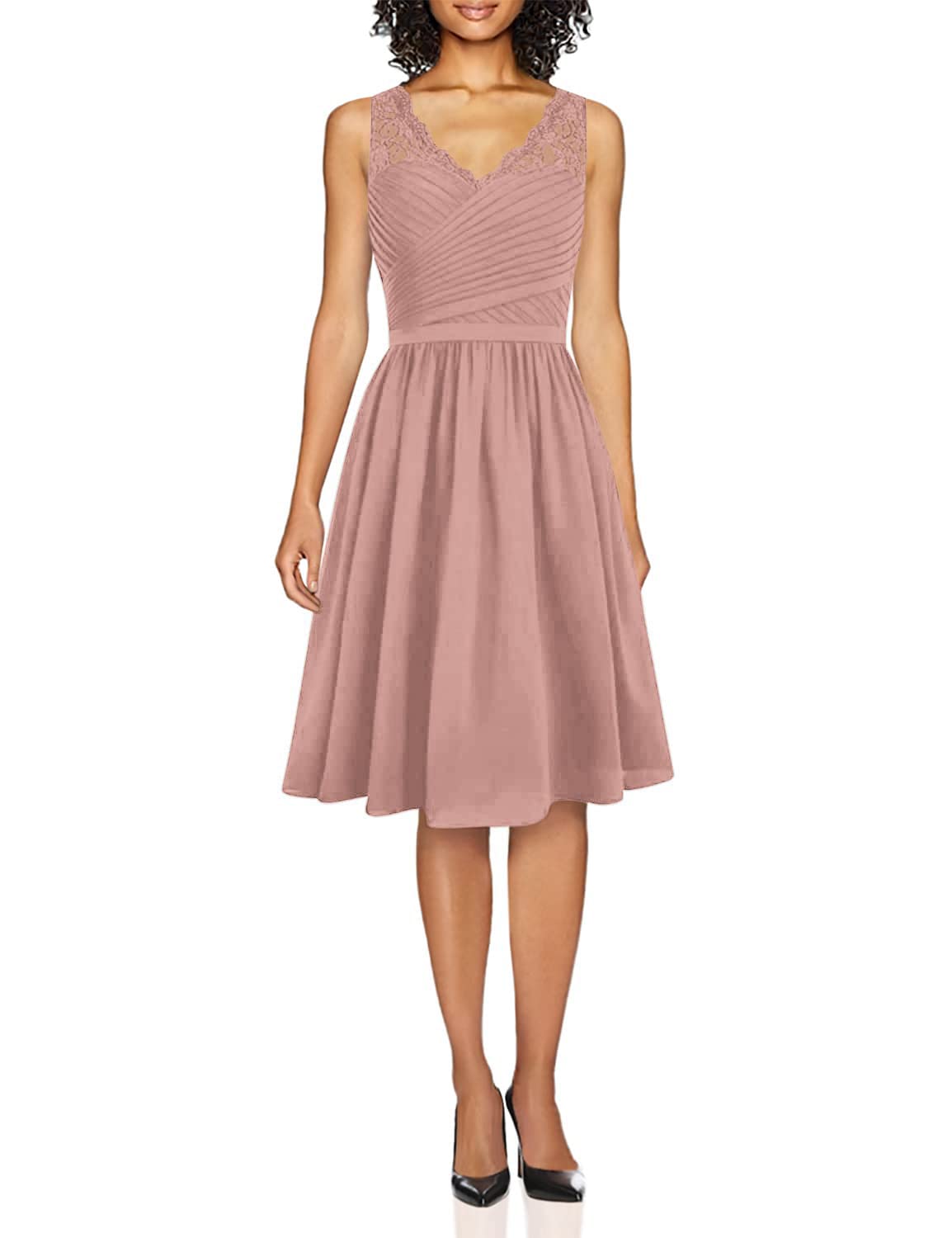 Elegant Lace Bridesmaid Dresses - Chiffon Wedding Guest Party Dresses for Short Formal Occasions | Perfect for Bridal Showers, Rehearsal Dinners & Spring Weddings