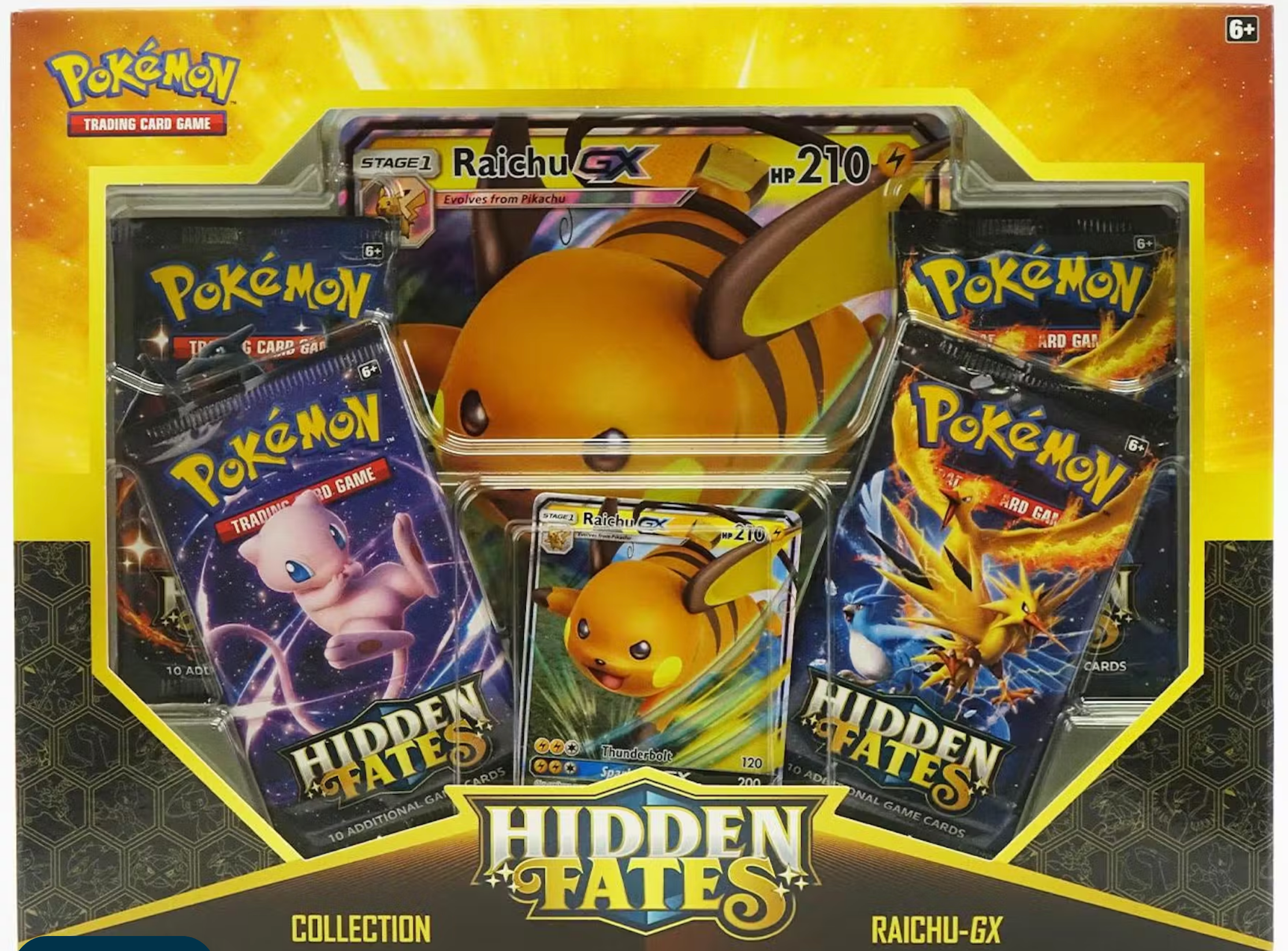 Pokemon Hidden Fates Raichu GX Collection - Rare Trading Card Game (TCG) Set for Collectors & Battles - Perfect for Tournaments, Gifts & Display