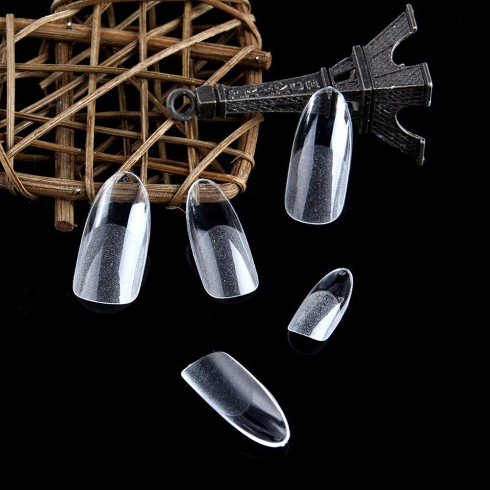 360PCS Full Cover False Nails - Transparent Matte Artificial Nails with French Tips - 12 Sizes Nail Kit for Manicure, Wedding, Party & Daily Wear