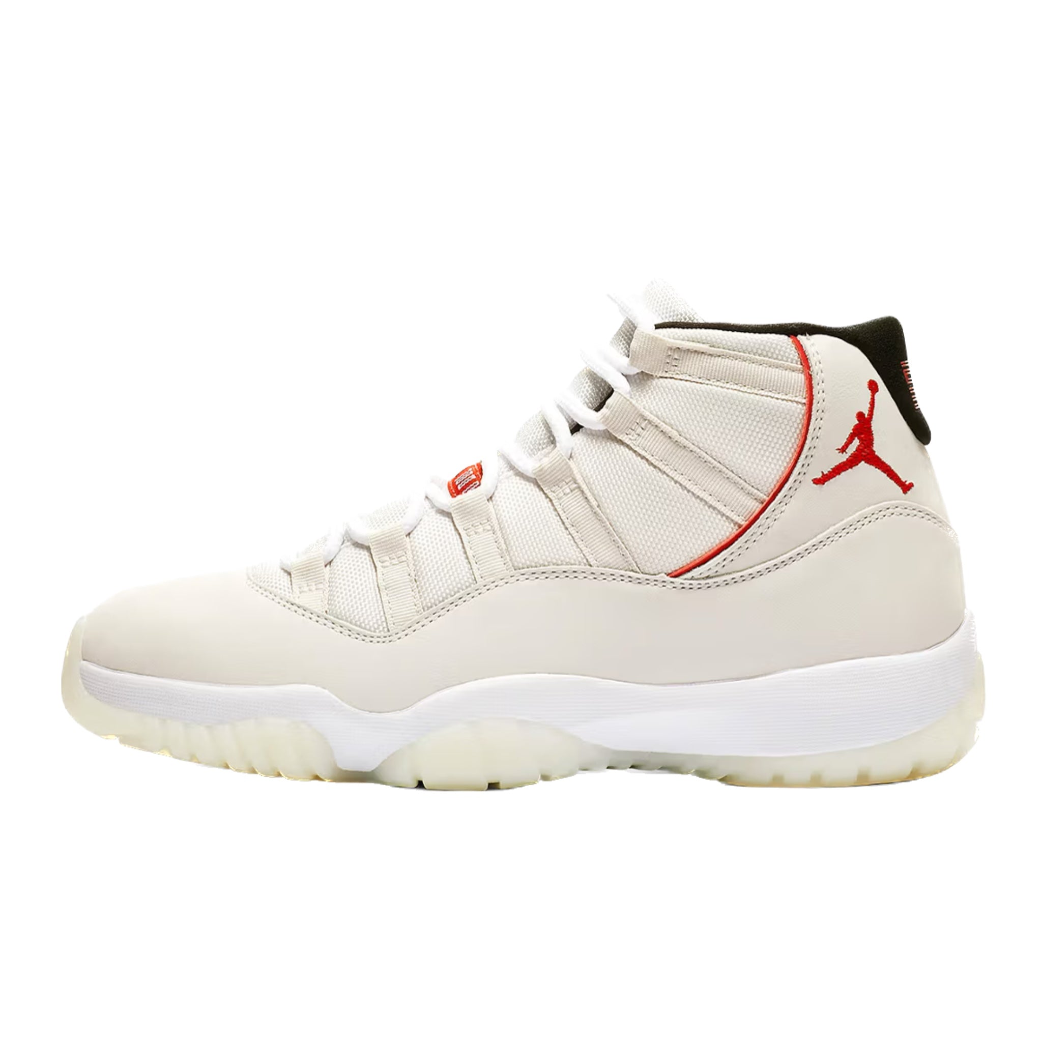 Air Jordan 11 Retro Platinum Tint Sail University Red Black Basketball Shoes - Men's High-Top Sneakers for Casual Wear & Court Performance