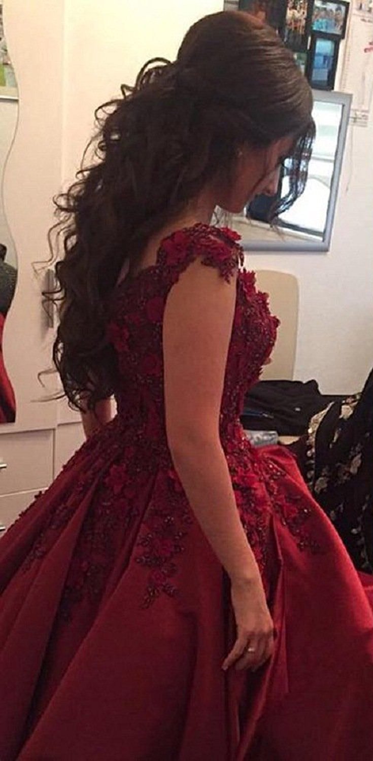 Lemai Long Off The Shoulder Floral Beaded Lace Appliques Prom Evening Dresses - Elegant Formal Gown for Homecoming, Wedding & Special Occasions