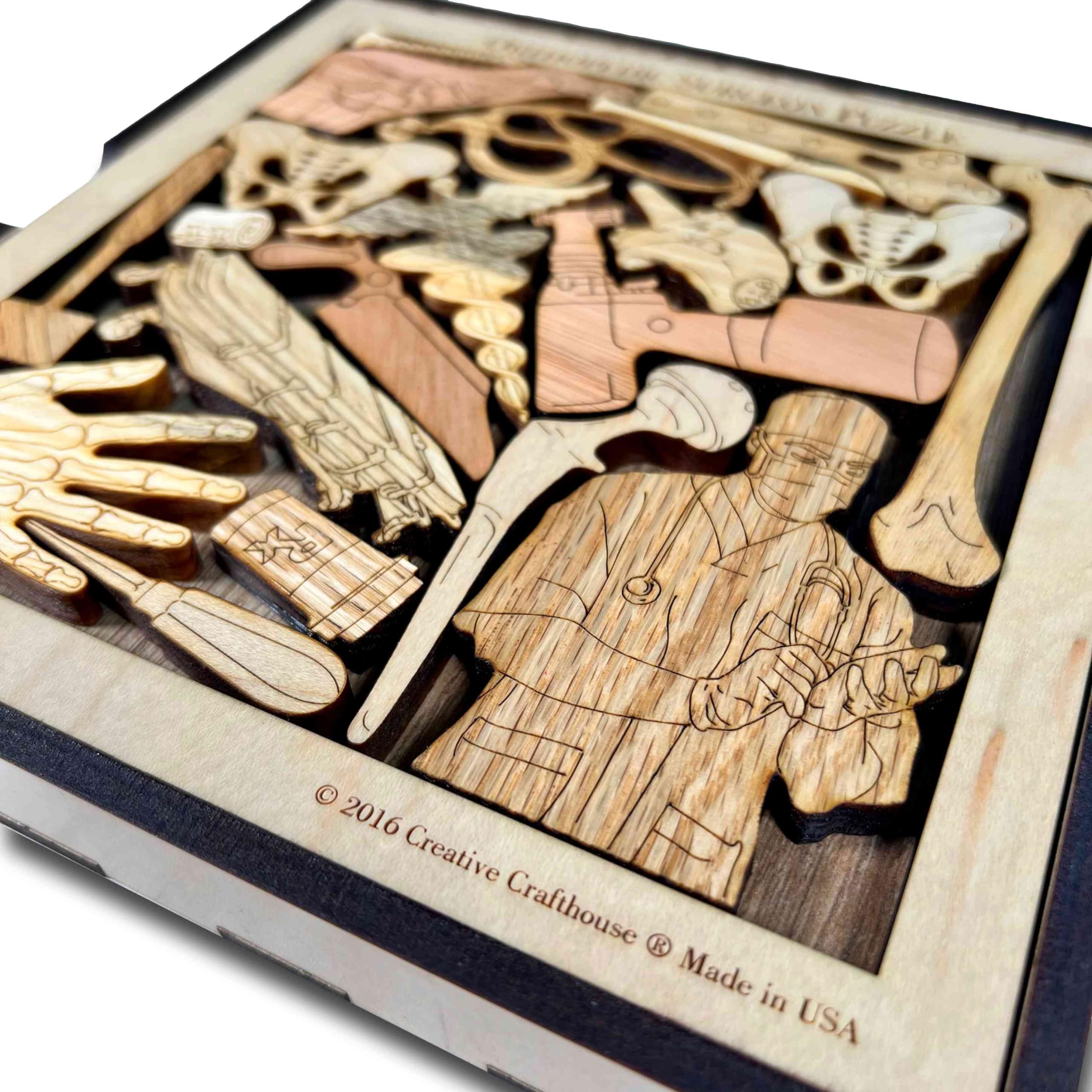 Orthopedic Surgeon Wooden Puzzle – Unique Handmade Brain Teaser Gift for Doctors & Medical Students – Perfect for Office Decor, Stress Relief & Medical Education