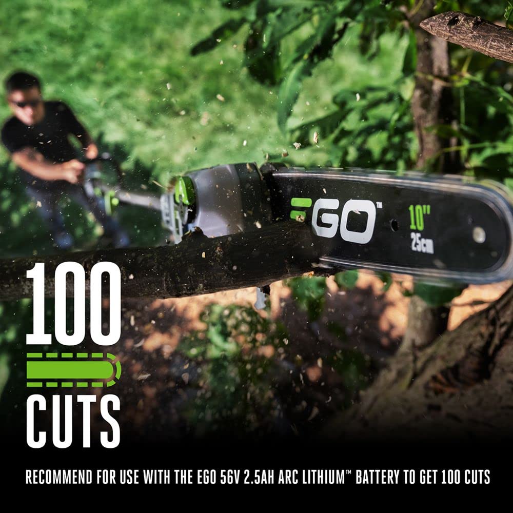 EGO Power+ PS1001 10-Inch Carbon Fiber Telescopic Pole Saw with 2.5Ah Battery & Charger - Lightweight Tree Trimming Tool for Landscaping, Gardening, and DIY Home Projects