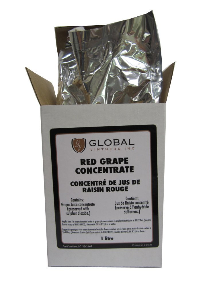 Premium Winexpert Red Grape Concentrate - 1 Liter for Homemade Winemaking | Perfect for DIY Wine Kits, Fermentation & Craft Brewing