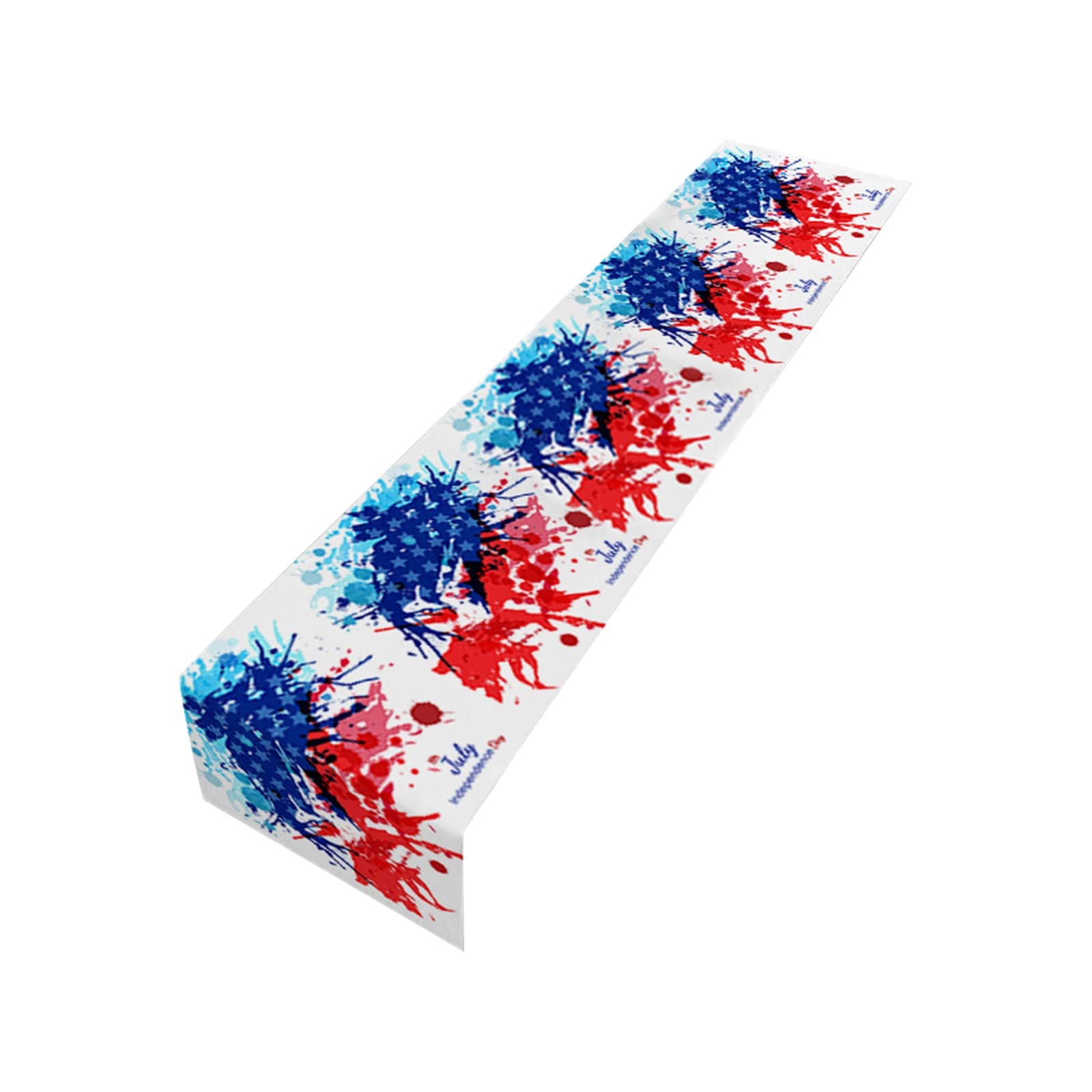 Kingtowag Patriotic Independence Day Tablecloth - 33x150cm Cotton Linen Coffee Table Cover for 4th of July Decorations, Party Supplies & Holiday Home Decor - Perfect for BBQs, Picnics, and Outdoor Celebrations