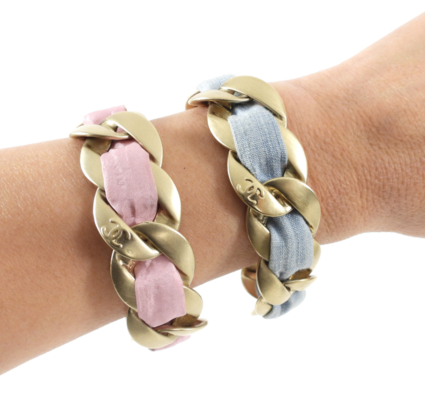 Chanel 09C Pink and Gold Chain Bracelet for Women - Luxury Fashion Jewelry Gift for Birthday, Anniversary & Special Occasions