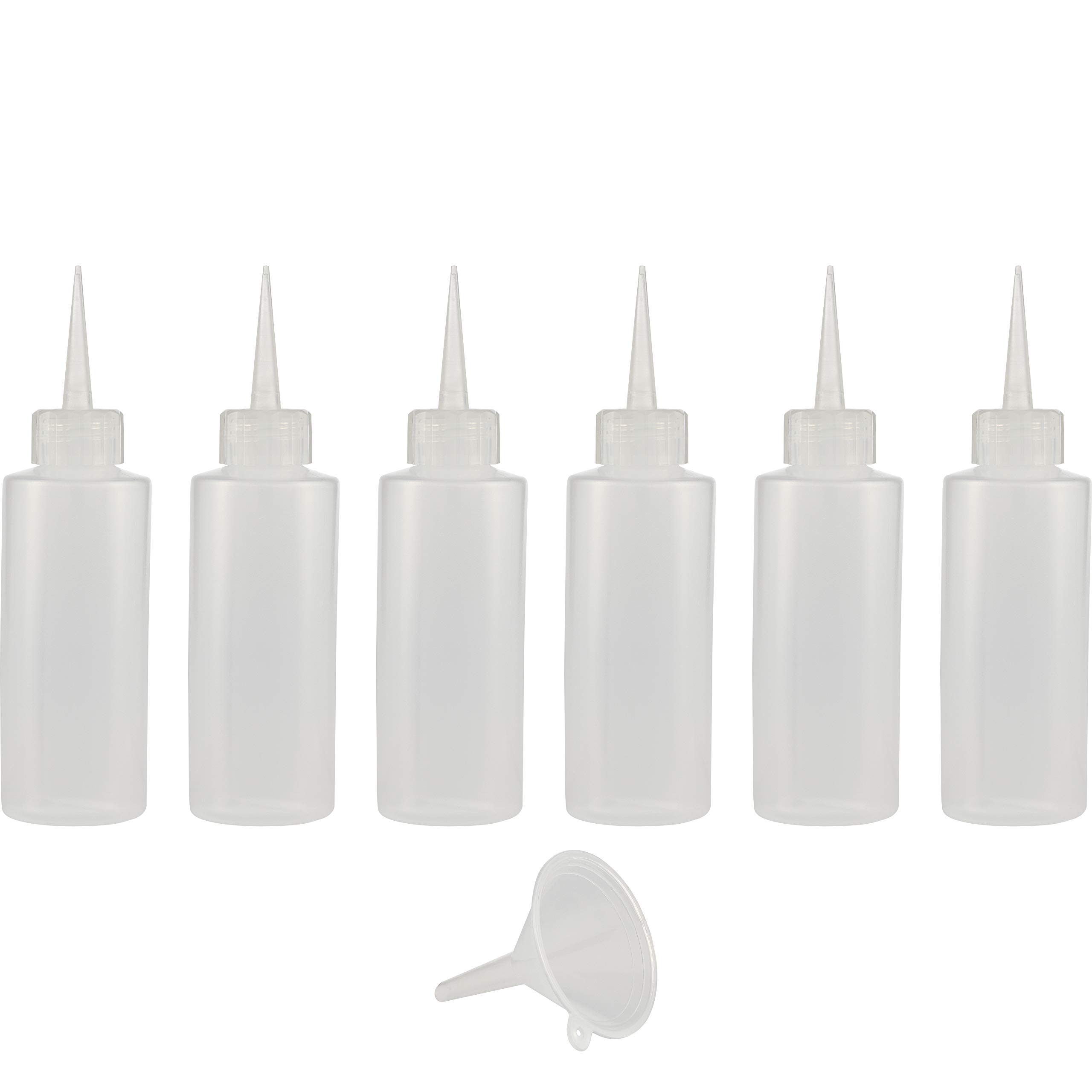 Creative Mark Flo Expressions Artist Paint Bottles - 6 Pack 30ml/1oz Detailing Bottles with Funnel for Fine Lines & Small Details - Perfect for Acrylic Painting, Nail Art & Craft Projects