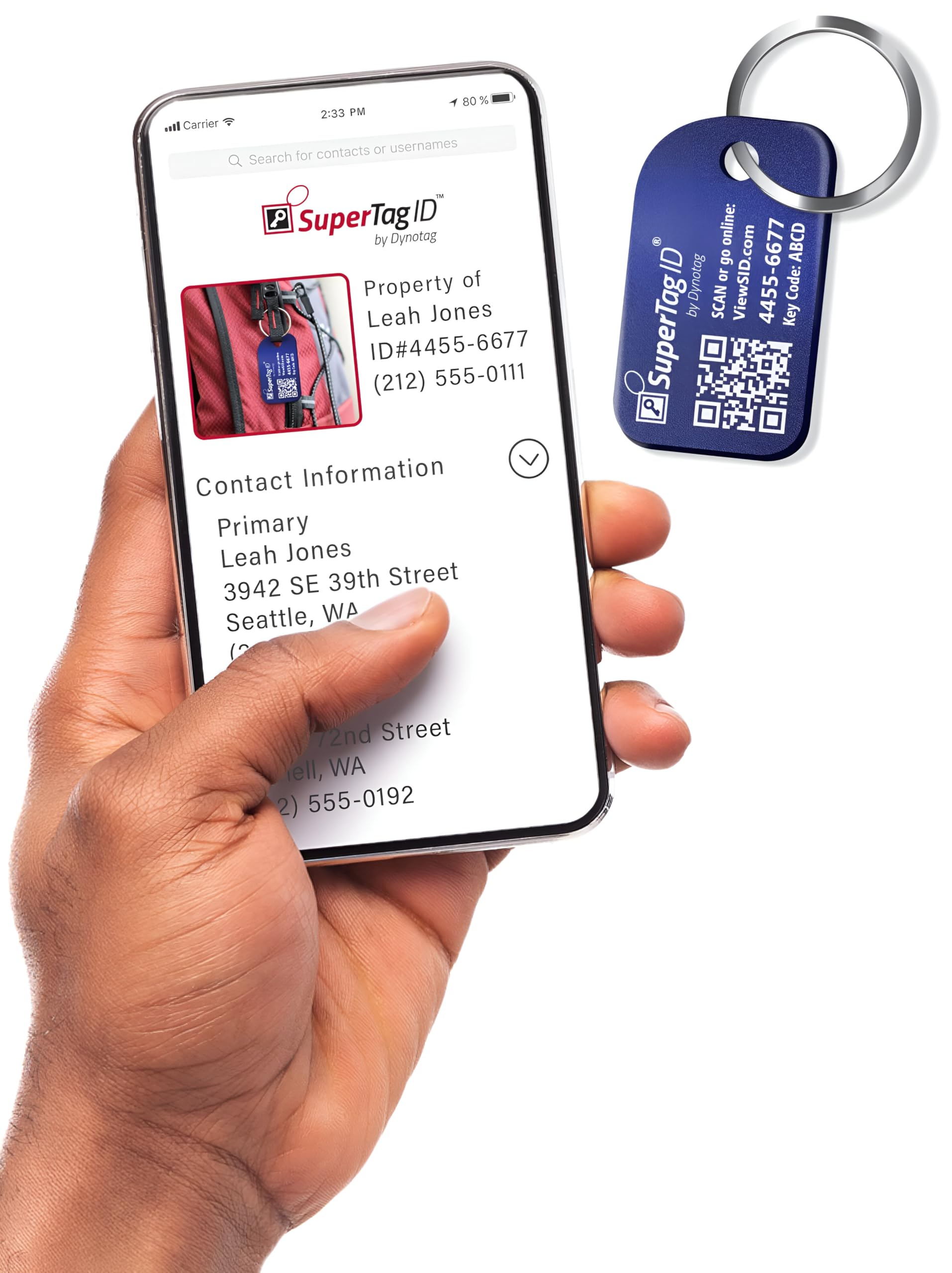 Dynotag® Sentry Series Anodized Aluminum Smart ID Tag for Keys, Pets & Luggage - Lifetime Tracking with DynoIQ™ | Perfect for Travel, Emergency Contact & Lost Item Recovery