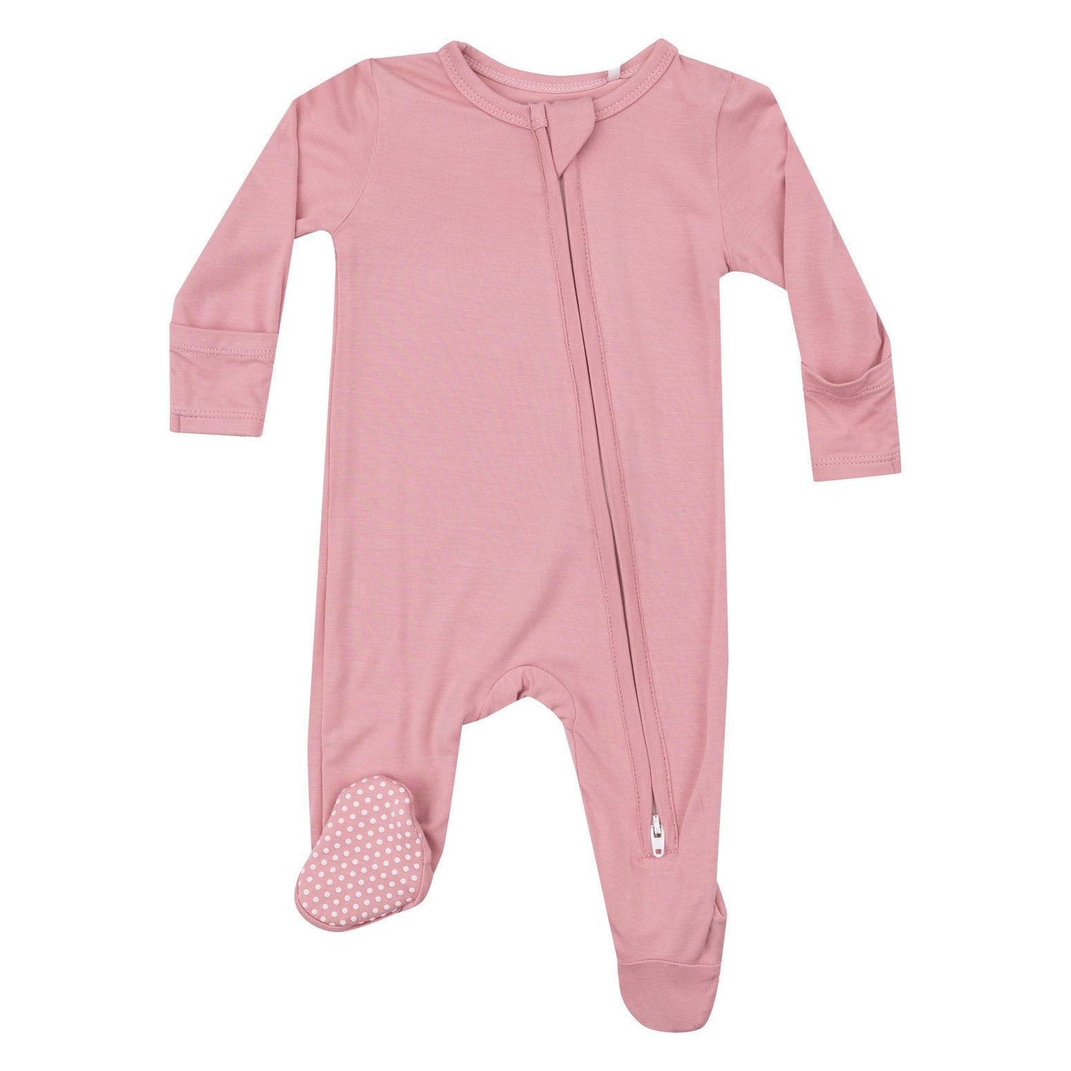 Bamboo 2-Way Zipper Footie Pajamas - Soft Bridal Rose Pink Sleepwear for Women | Perfect for Bridal Shower, Honeymoon & Cozy Nights