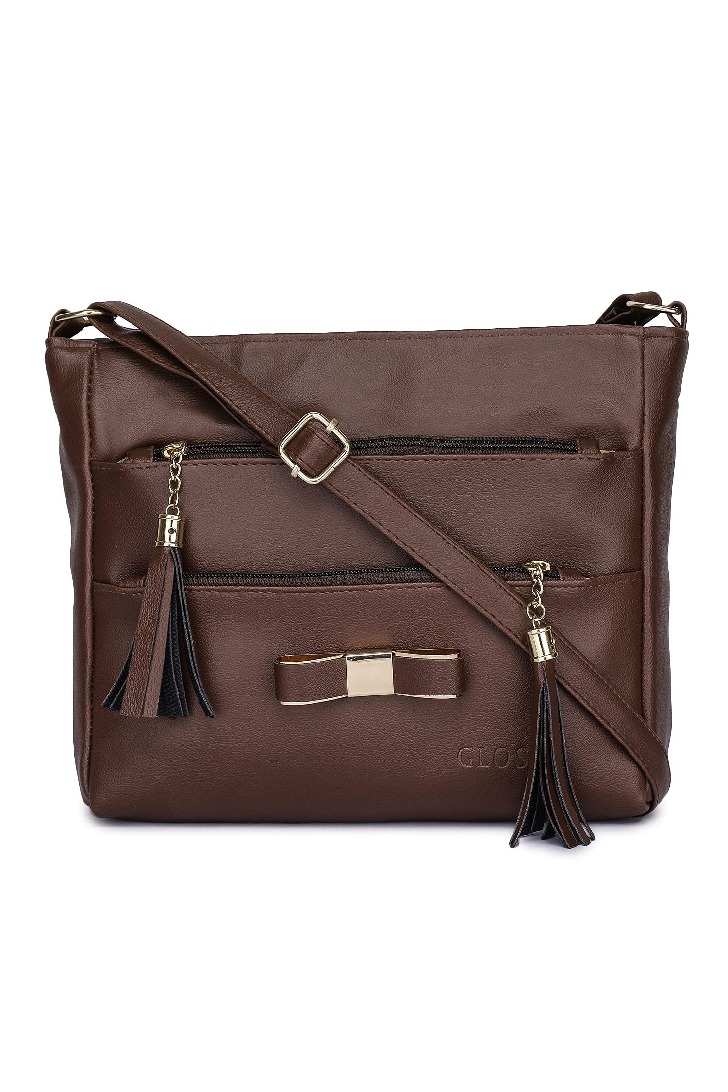 GLOSSY Girls' Sling Bag Crossbody Purse for Teens - Stylish Brown Leather Shoulder Bag (UF777088) | Perfect for School, Travel & Everyday Use