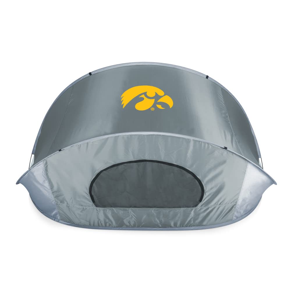 PICNIC TIME NCAA Georgia Tech Yellow Jackets Manta Portable Beach Tent - Pop Up Sun Shelter for Outdoor Activities (Gray/Black) - Perfect for Beach, Camping, Picnics & Sports Events