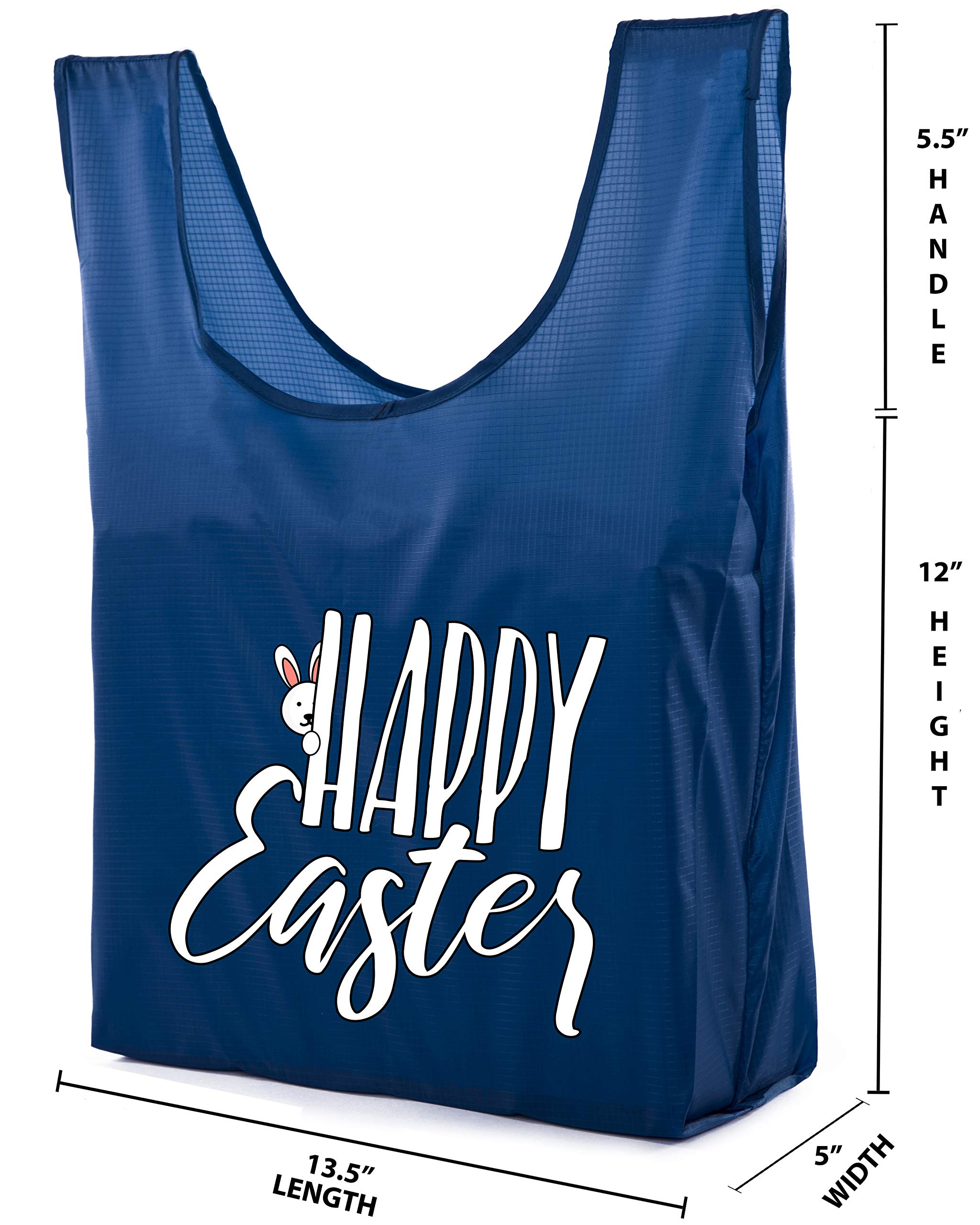 Easter Treat Bags - Reusable Easter Bunny Basket Tote Bags for Egg Hunts, Party Favors & Gift Giving - Eco-Friendly Easter Decorations & Party Supplies
