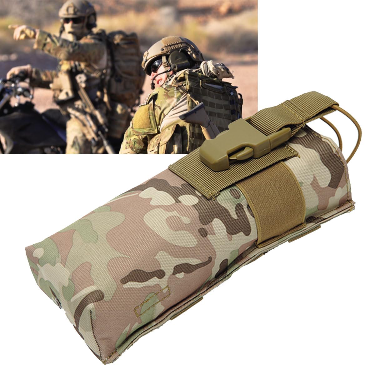 Tactical Radio Pouch for AR-152 & UV-5R Walkie Talkies - Molle-Compatible Nylon Radio Holder Case with 3800mAh Battery - Perfect for Outdoor Adventures, Hiking, Camping & Emergency Communication