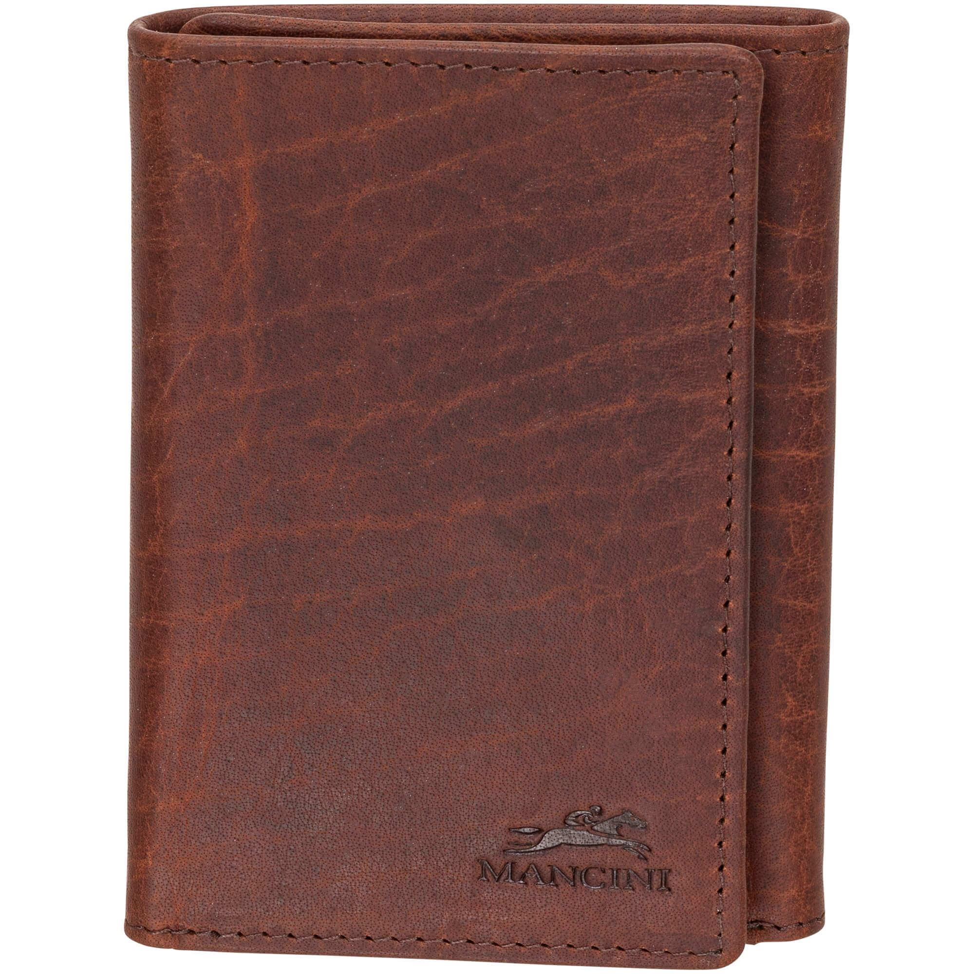 Mancini BUFFALO RFID Blocking Trifold Wallet for Men - Slim Leather Bifold Credit Card Holder with Money Clip - Perfect for Travel, Business & Everyday Use