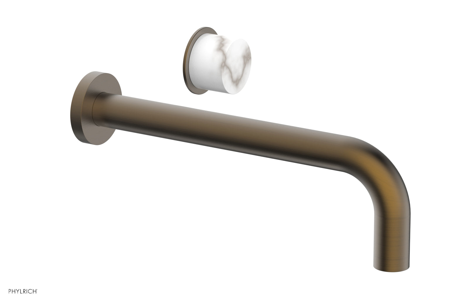 Basic II 10 Single Handle Wall Mount Bathroom Faucet Set with White Marble Handle - 230 17 10 - Perfect for Modern Bathroom & Powder Room Renovations