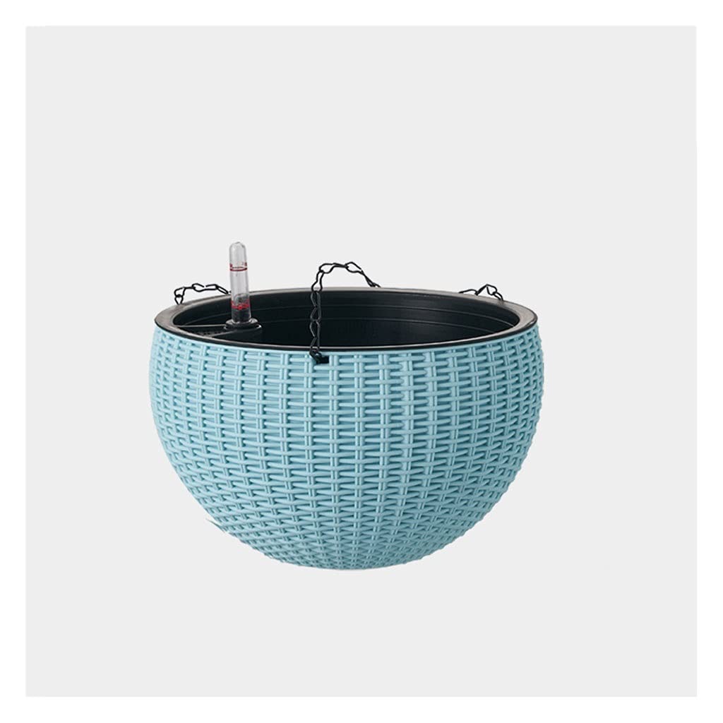 Self Watering Hanging Planters with Water Level Indicator - Plastic Hanging Basket for Indoor/Outdoor Plants - Includes Chain for Easy Hanging - Perfect for Balcony, Patio, and Garden Decor