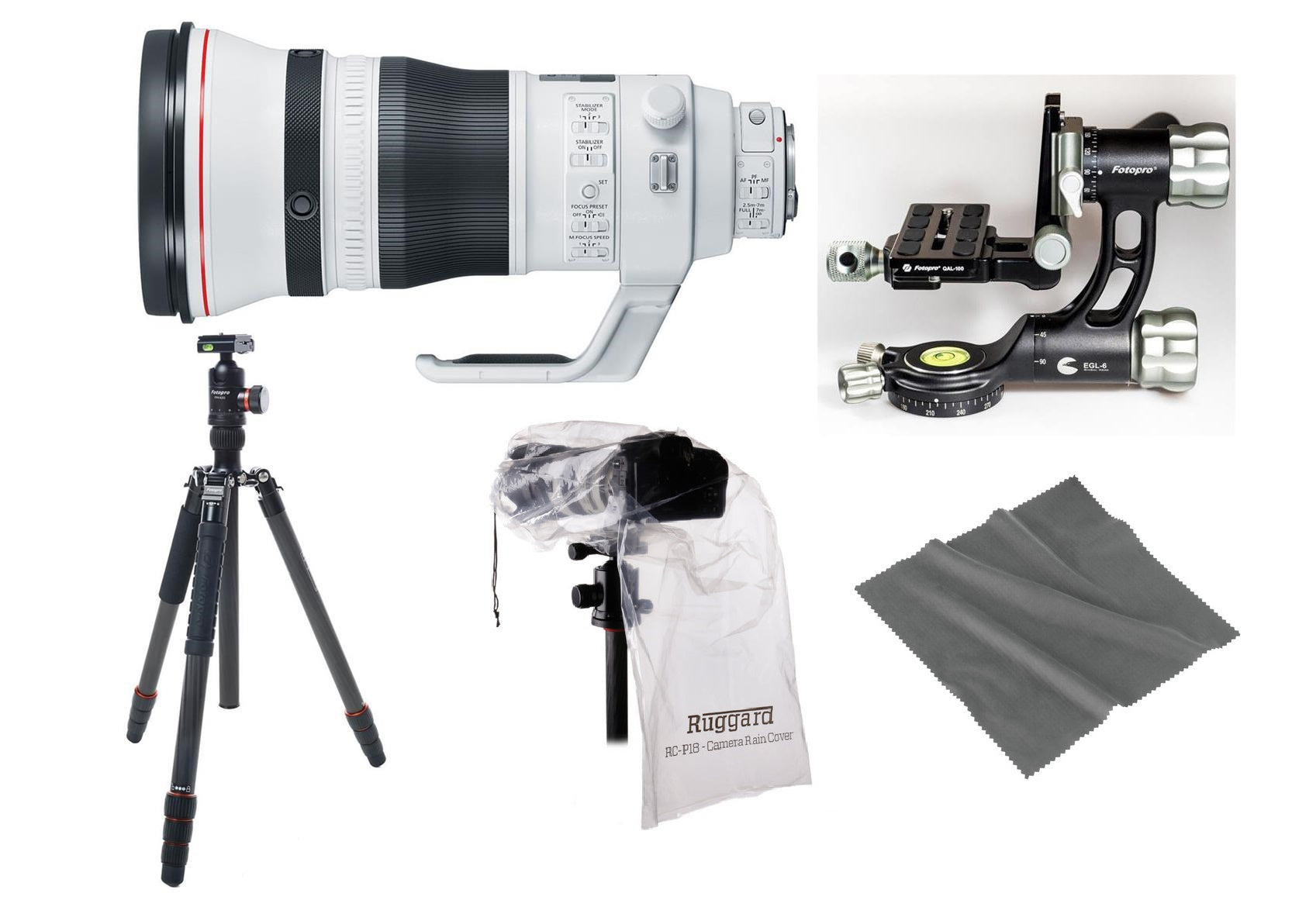 Canon EF 400mm f/2.8L IS III USM Telephoto Lens with FotoPro X Go Max CF Tripod Kit & Rain Cover - Professional Wildlife & Sports Photography Gear for Outdoor Adventures