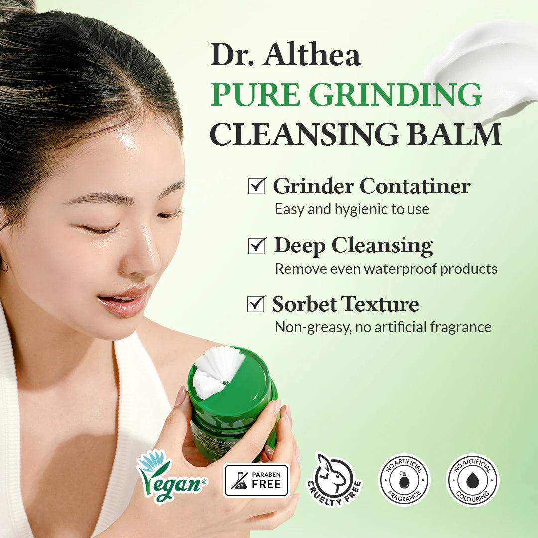 Dr. Althea Pure Grinding Cleansing Balm 50ml - Gentle Exfoliating Face Wash for Deep Cleansing & Makeup Removal | Perfect for Daily Skincare & Travel