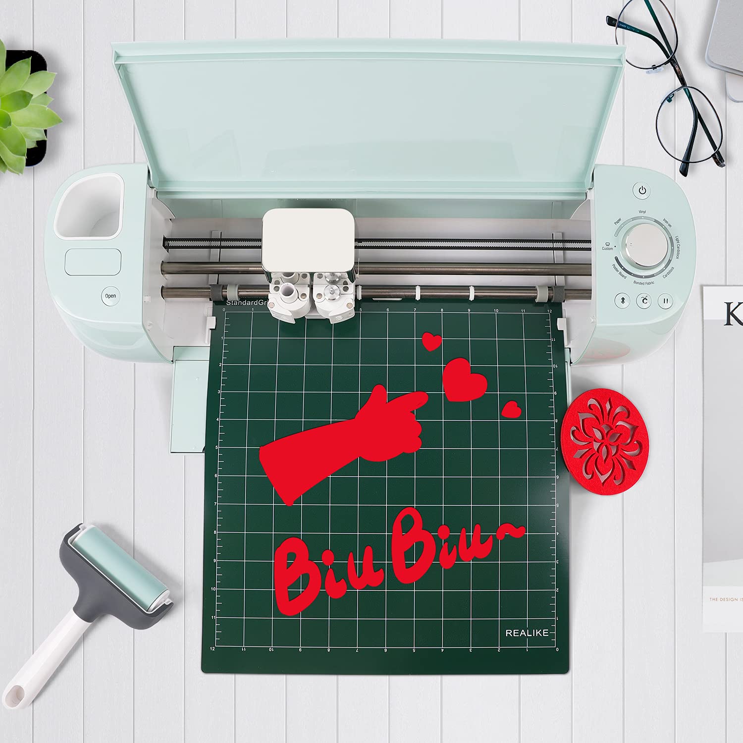 REALIKE 5-Pack 12x12 Inch Cricut Cutting Mats - Compatible with Cricut Maker 3, Maker, Explore 3, Air 2, Air & One - StandardGrip, LightGrip, StrongGrip & FabricGrip Adhesive Mats - Perfect for DIY Crafts, Vinyl Cutting & Fabric Projects