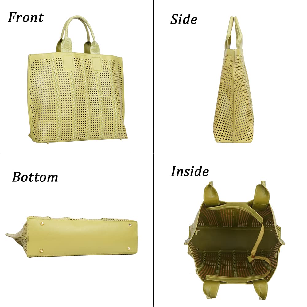 MACCINELO Large Woven Tote Bag for Women - Stylish Beach Bag with Zipper & Tassel - Perfect for Summer Travel, Vacation, Shopping & Daily Use
