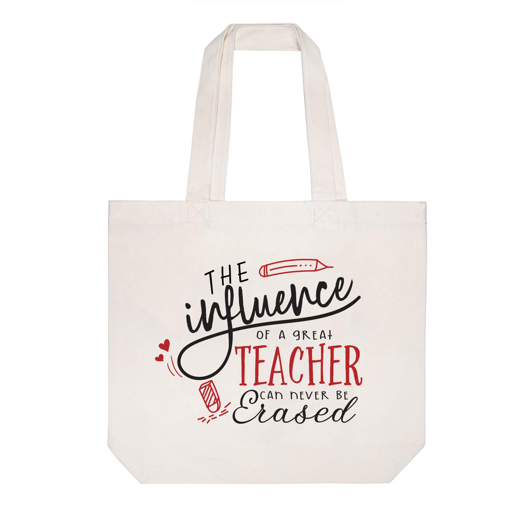 ELEGANTPARK Teacher Appreciation Gifts - Cotton Canvas Tote Bag for Women with Interior Pocket - Perfect for Valentine's Day, Birthday, Graduation, Christmas & Thank You Gifts - Ideal for School, Work, Shopping & Daily Use