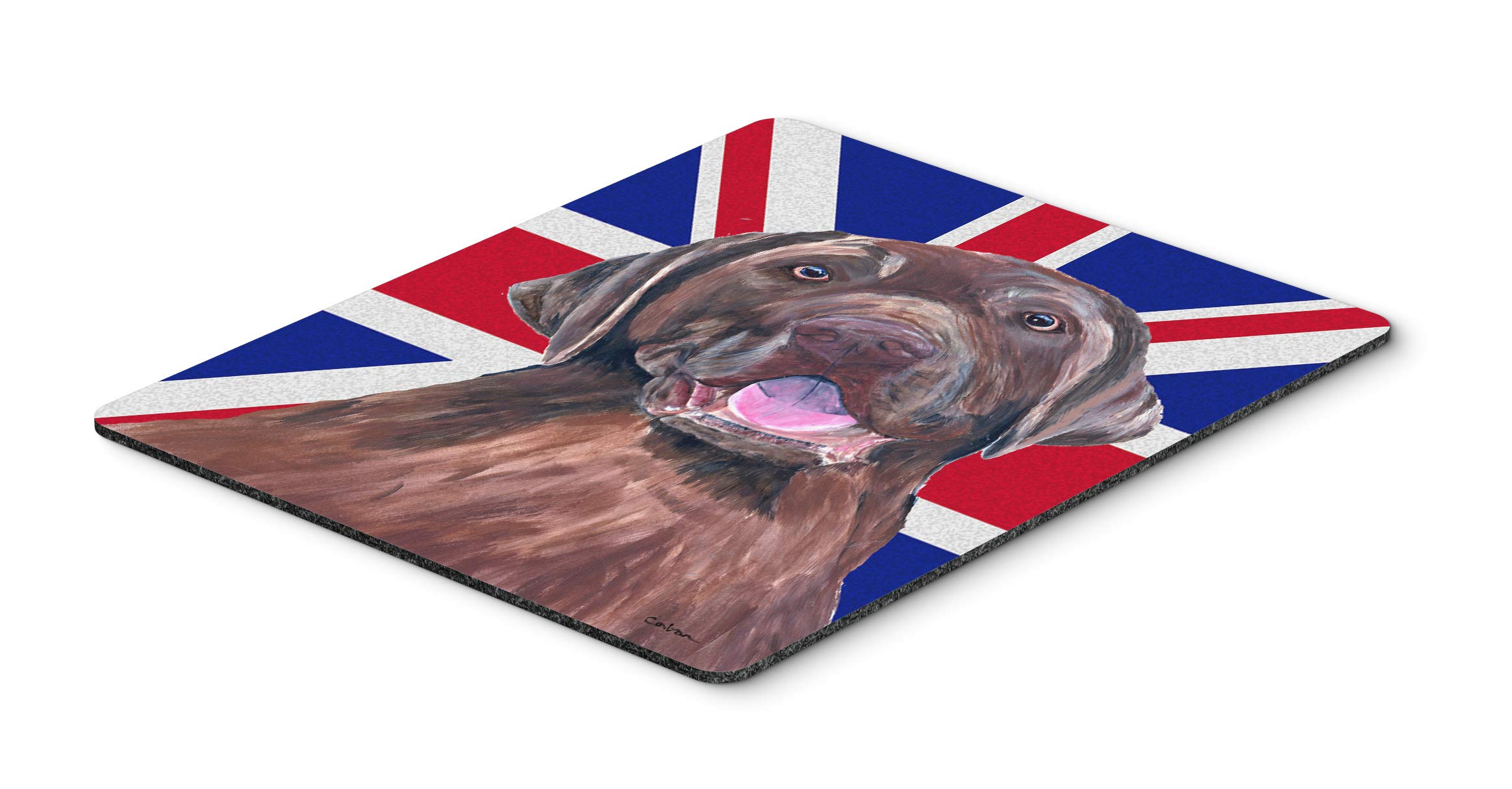 Labrador with Union Jack Mouse Pad - British Flag Design for Home Office, Gaming & Computer Use - Large Washable Mouse Mat, Hot Pad & Trivet - Perfect for Work, Study & Kitchen Use