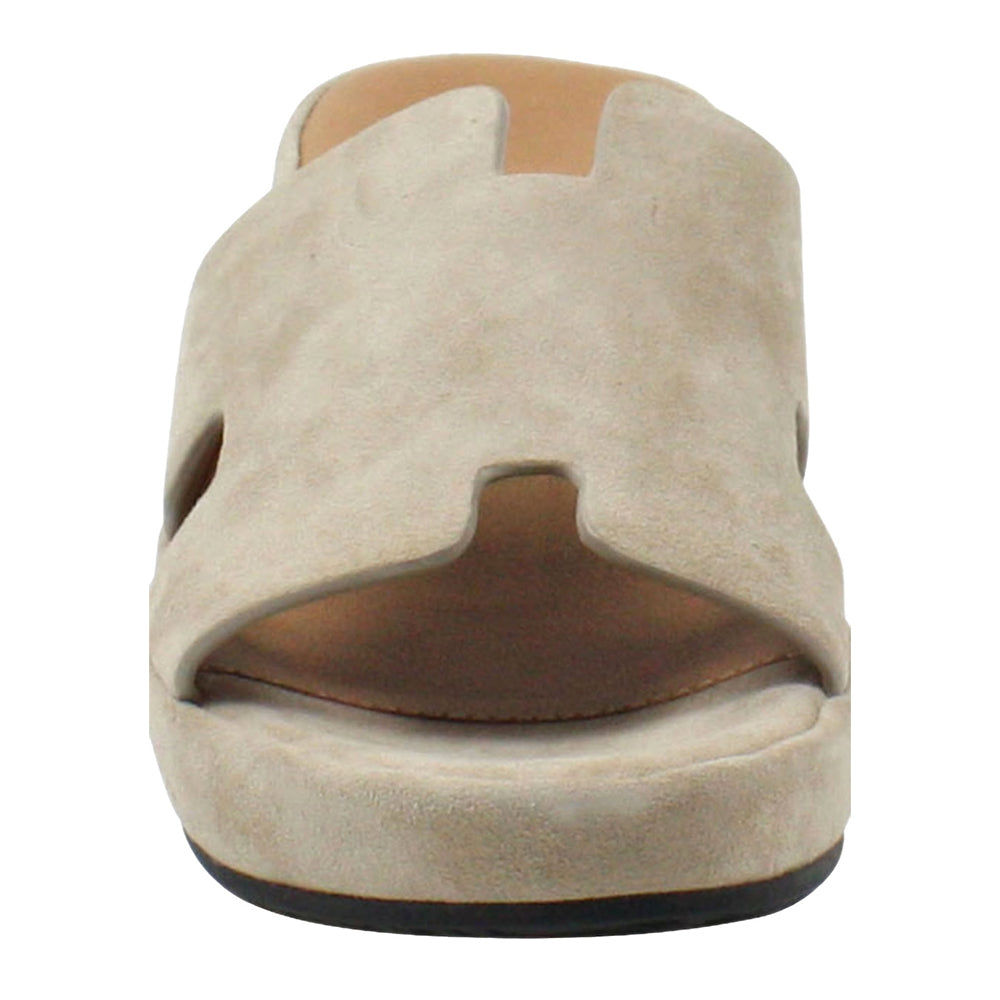 Catiana Slip On Sandals for Women - Comfortable Taupe Kid Suede Casual Shoes - Perfect for Beach, Vacation and Summer Outfits