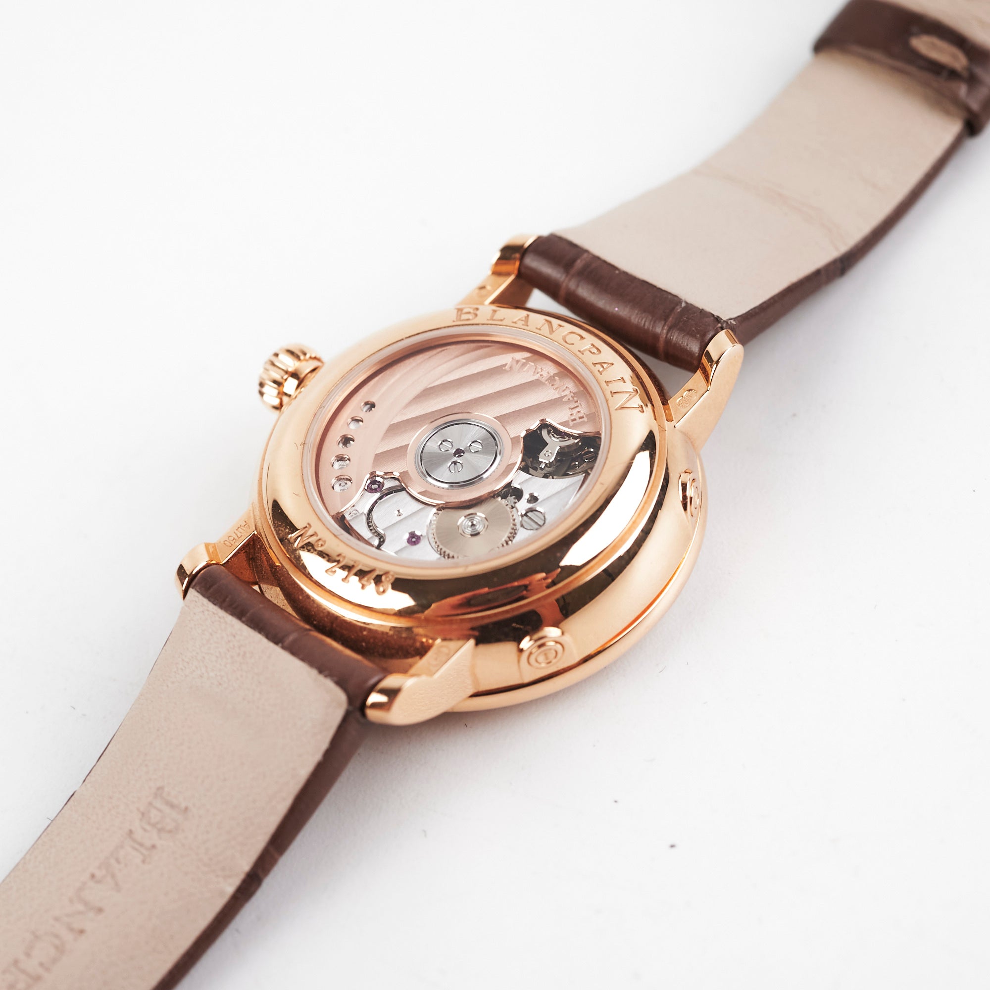 Blancpain Villeret 29mm Rose Gold Moonphase Diamond Watch for Women - Luxury Swiss Automatic Timepiece with Date Display - Perfect for Formal Events & Anniversary Gifts