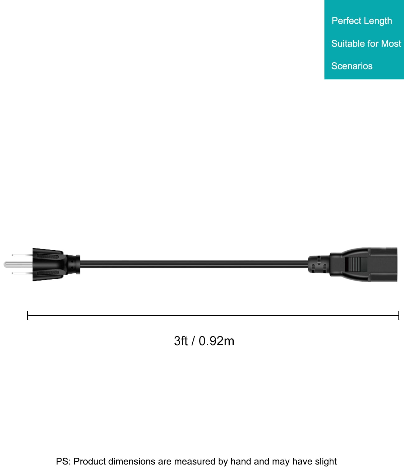 3 Prong Power Cord Replacement for Instant Pot, Electric Pressure Cooker, Rice Cooker & Kitchen Appliances - 3 Feet Cable - Perfect for Home Cooking & Small Appliances